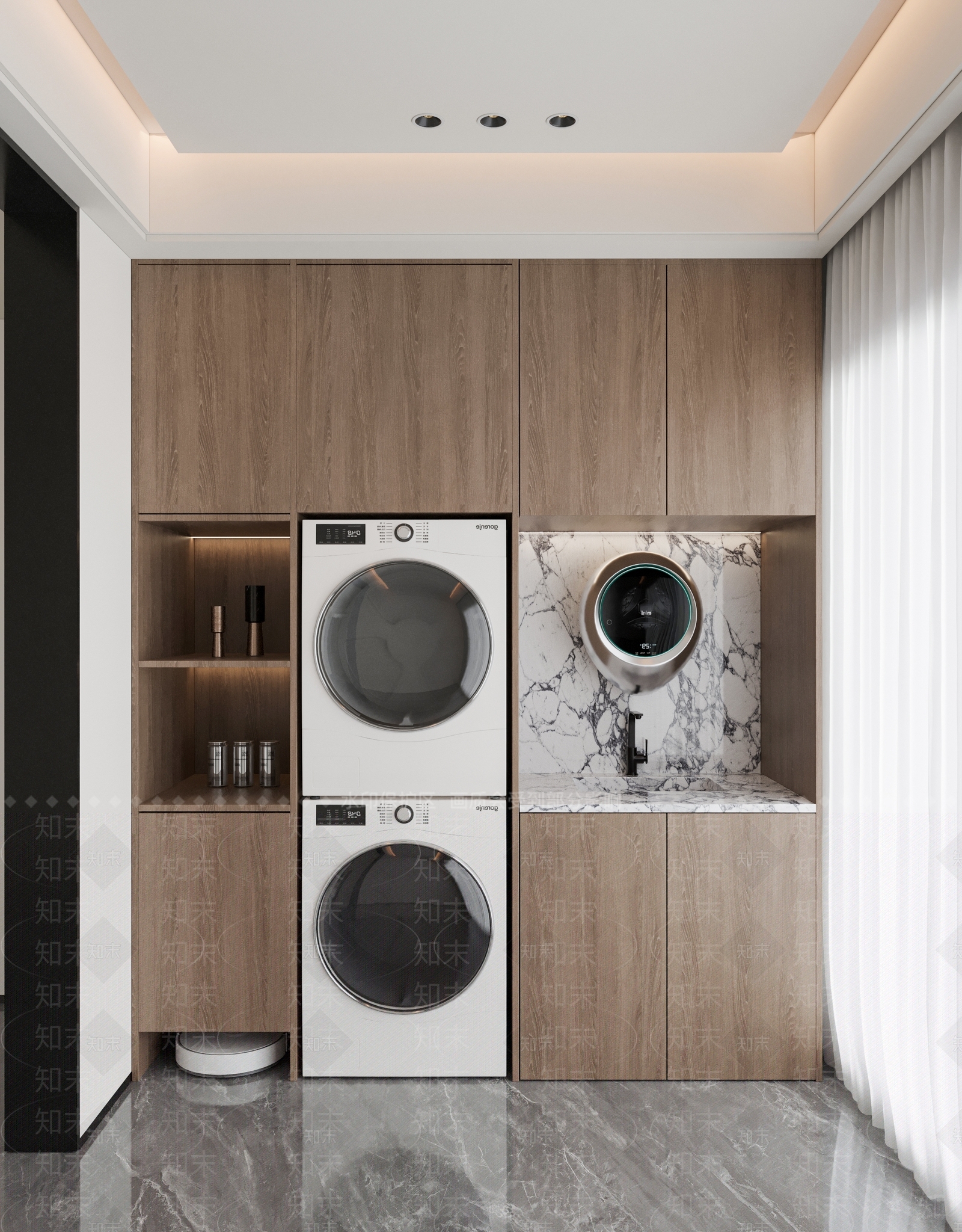 现代洗衣机柜3D模型下载【ID:1156354853】