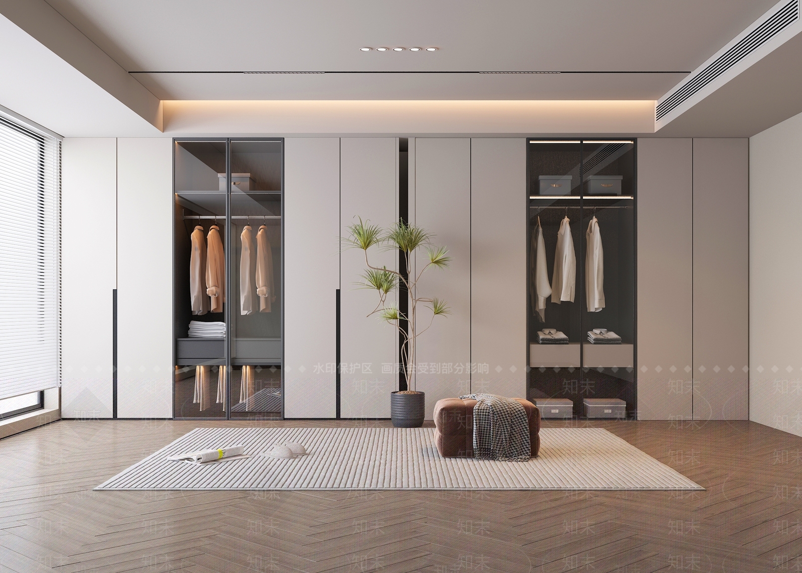 现代风格衣柜SU模型下载【ID:1156357760】