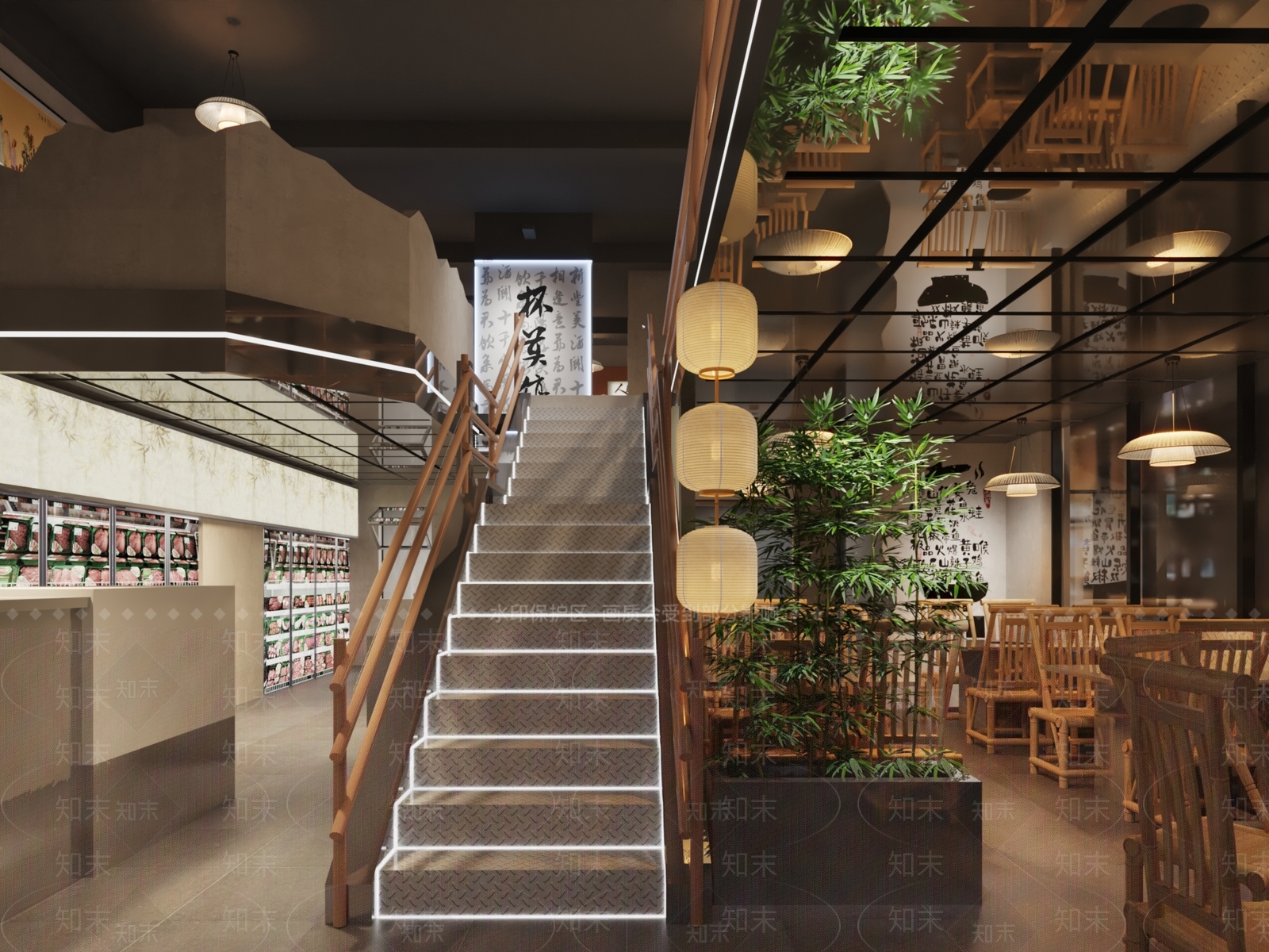 新中式国风火锅店3D模型下载【ID:1156365283】