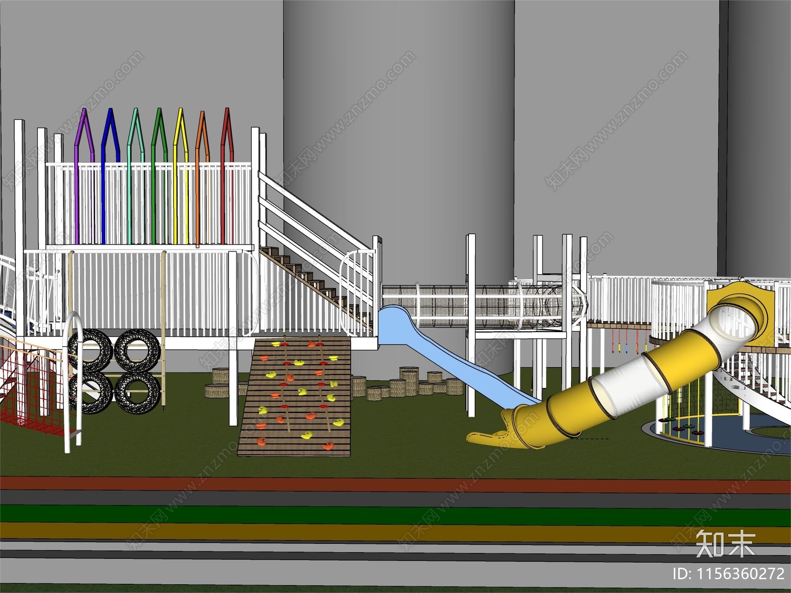 现代儿童游乐区SU模型下载【ID:1156360272】