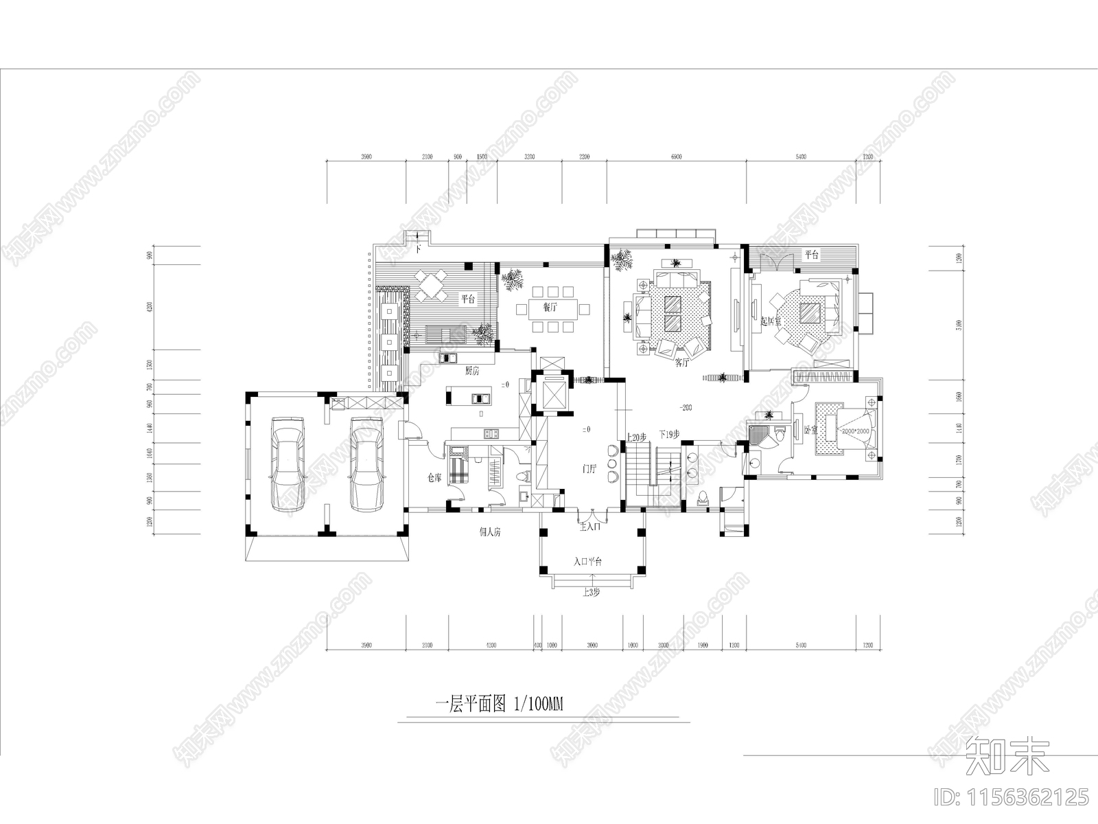 现代家装别墅大宅样板间cad施工图下载【ID:1156362125】