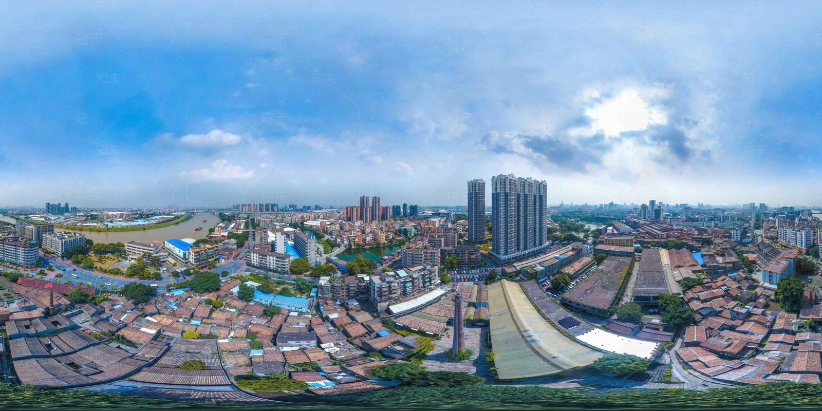 HDR城市小区社区广场全景贴图下载【ID:1156363323】