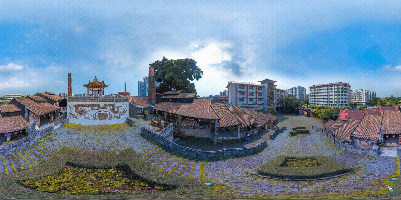 HDR城市小区社区广场全景贴图下载【ID:1156363364】