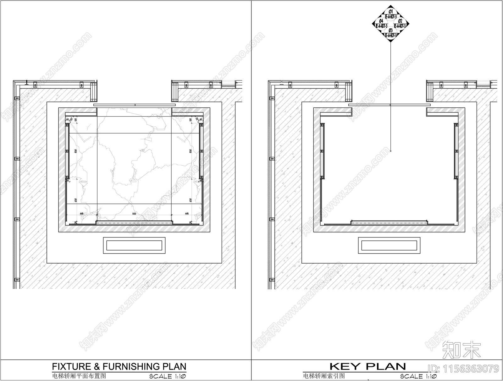 电梯轿厢施工详图cad施工图下载【ID:1156363079】