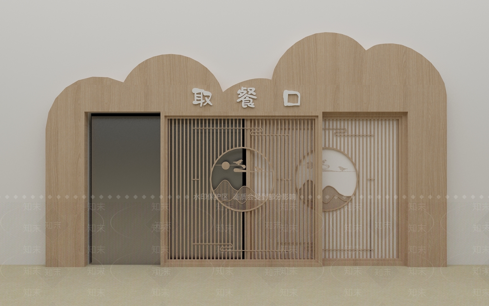 现代幼儿园推拉门3D模型下载【ID:1156363884】