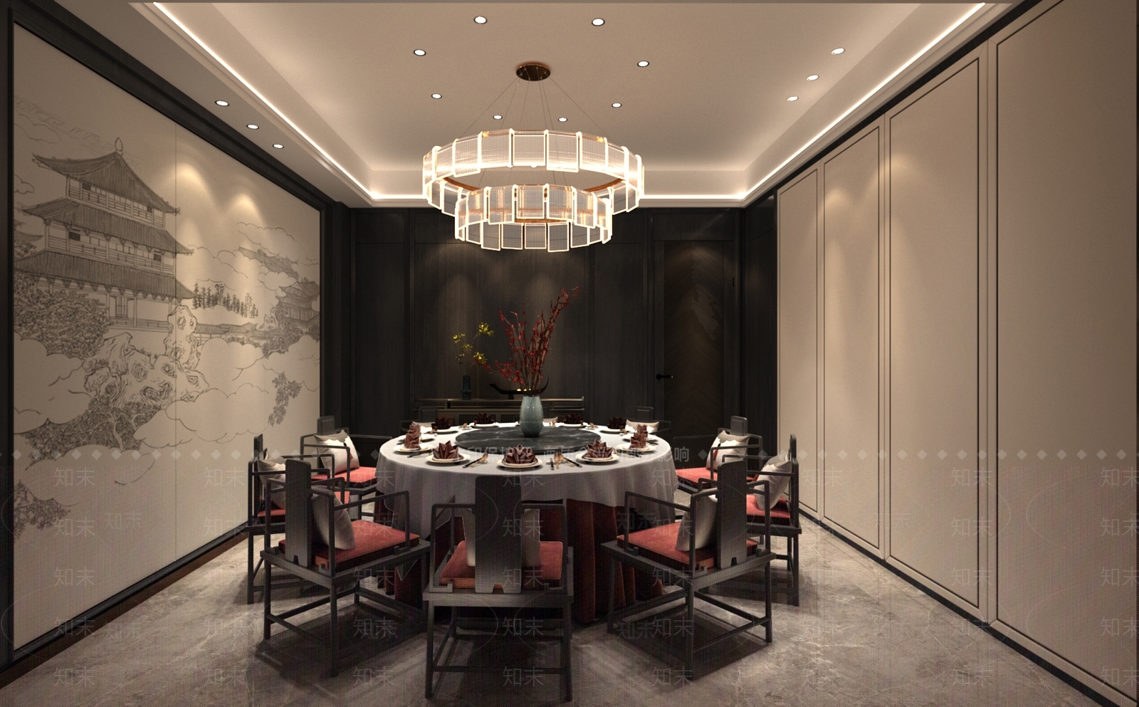 新中式包厢3D模型下载【ID:1156365126】