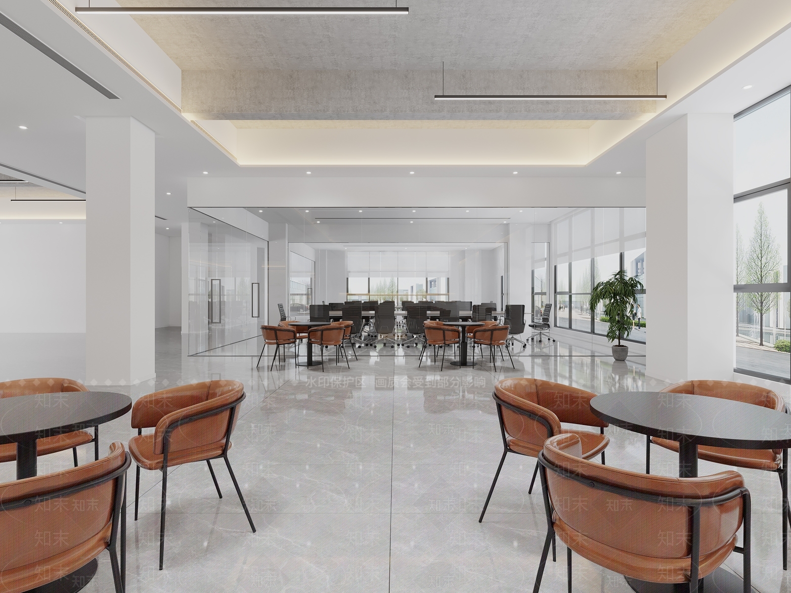现代办公室大厅3D模型下载【ID:1156369534】