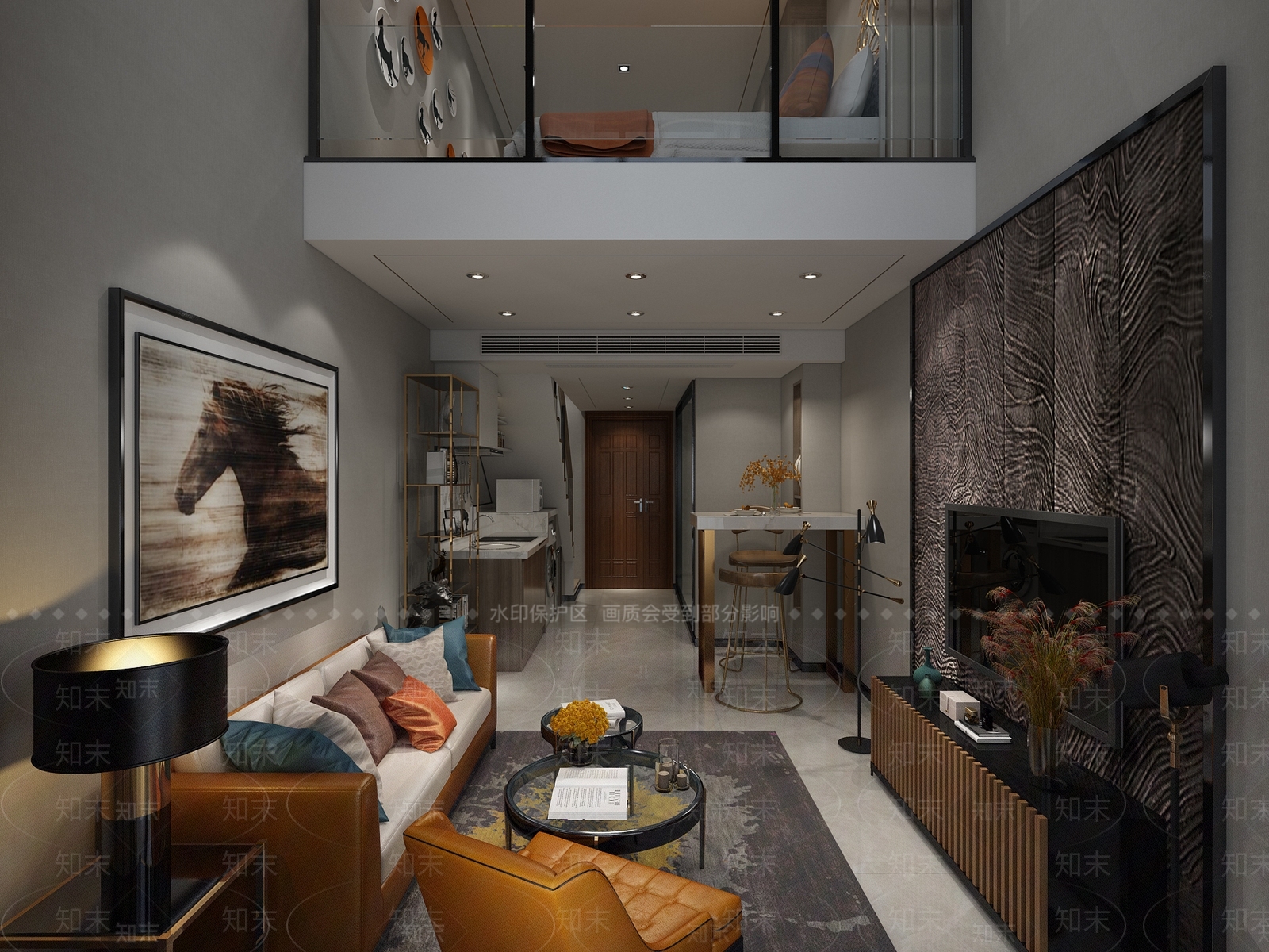 现代复式楼公寓3D模型下载【ID:1156371092】