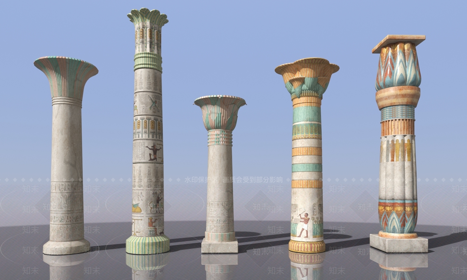 埃及罗马柱3D模型下载【ID:1156372127】