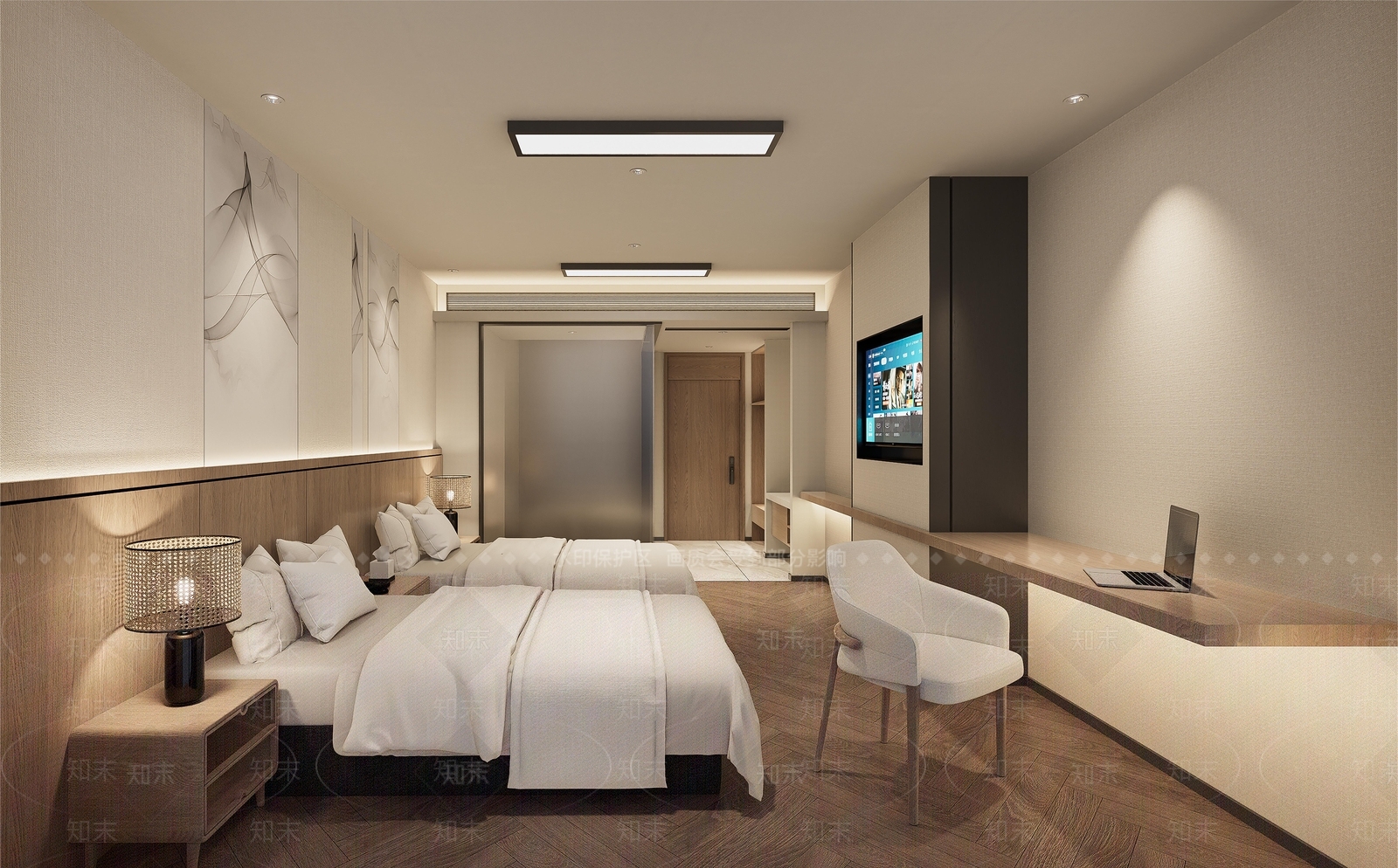 现代酒店客房SU模型下载【ID:1156746784】