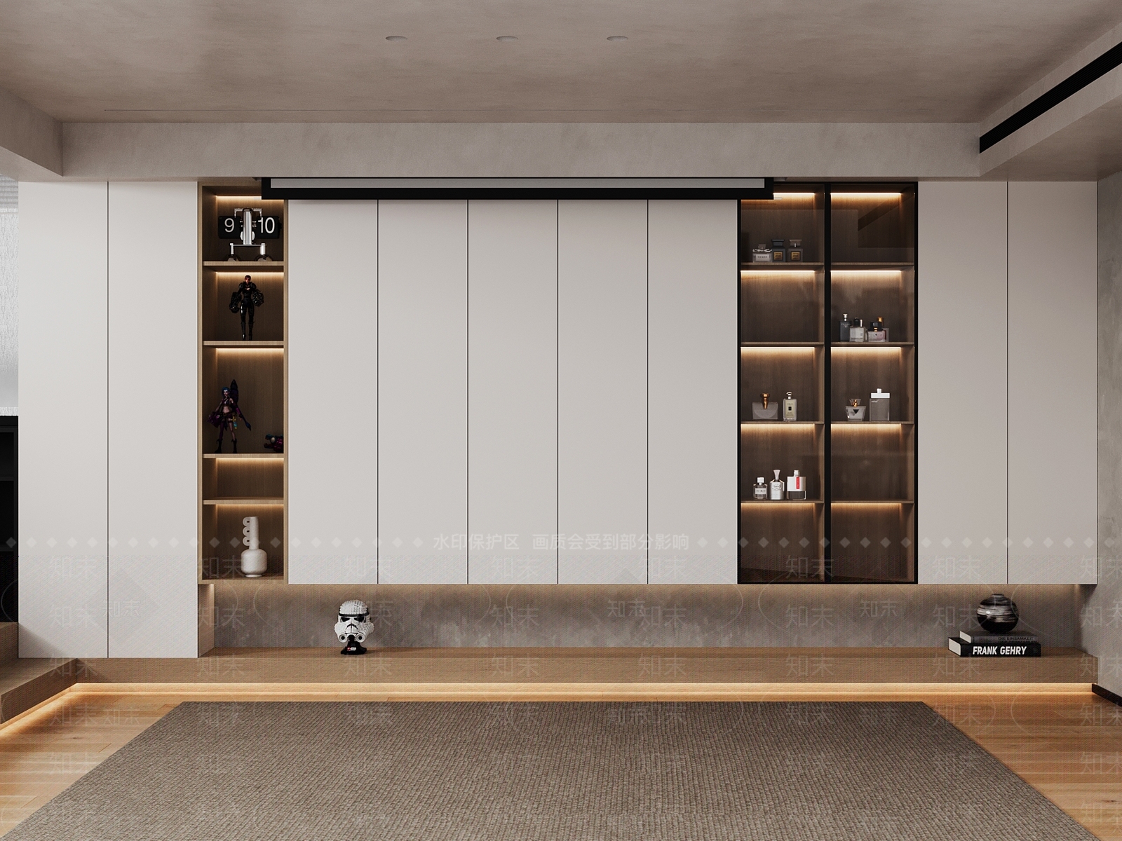 现代客厅电视背景墙3D模型下载【ID:1156381302】