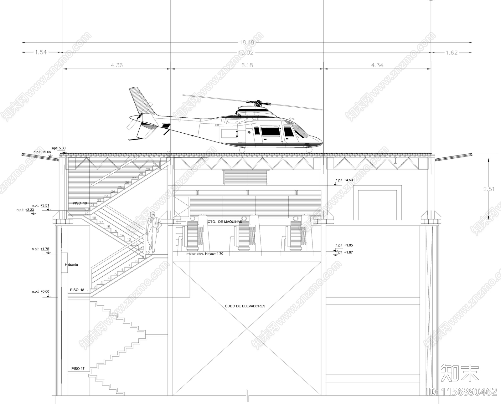 停机坪交通建筑图纸施工图下载【ID:1156390462】