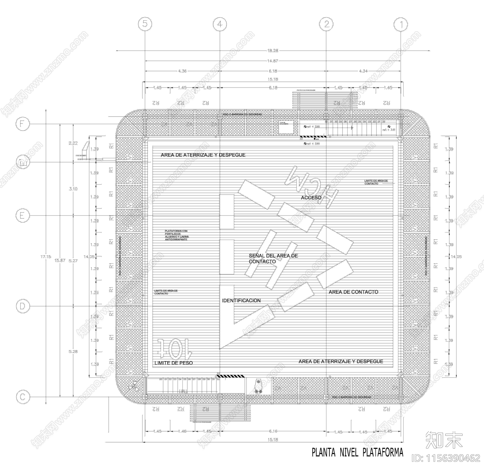 停机坪交通建筑图纸施工图下载【ID:1156390462】