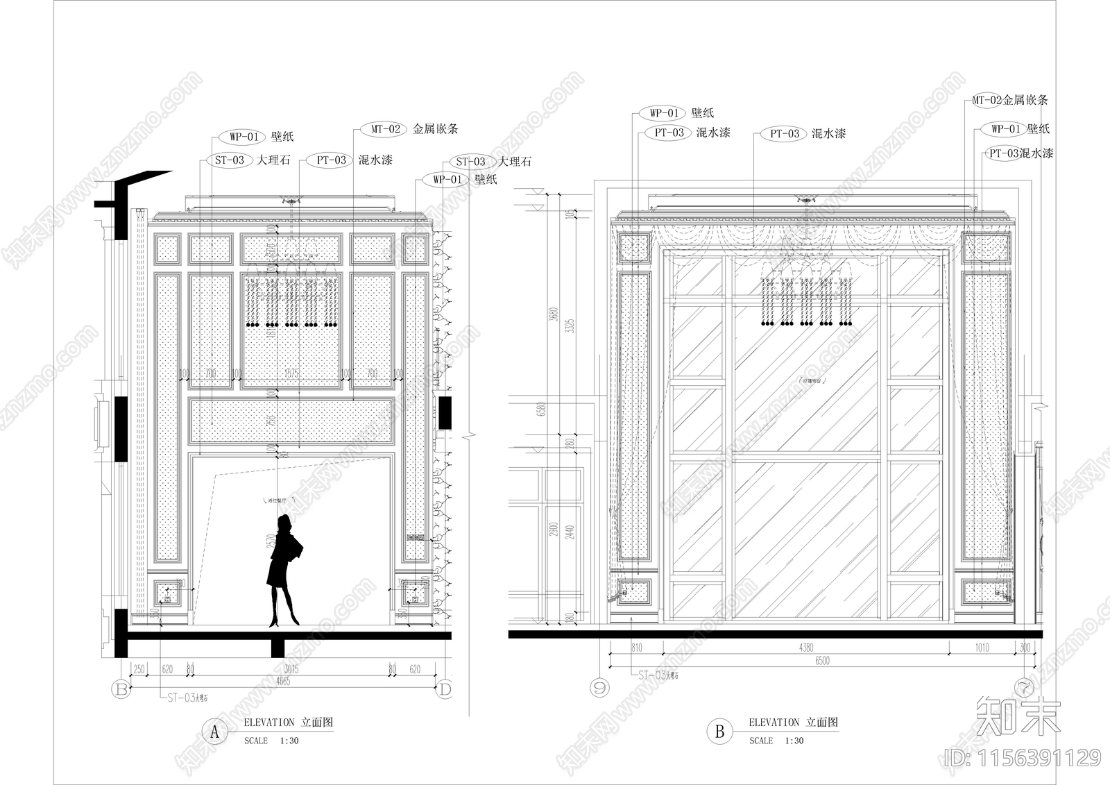 家居客厅cad施工图下载【ID:1156391129】