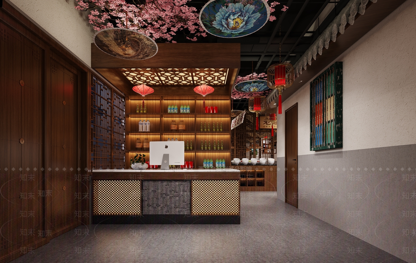 新中式火锅店3D模型下载【ID:1156394045】