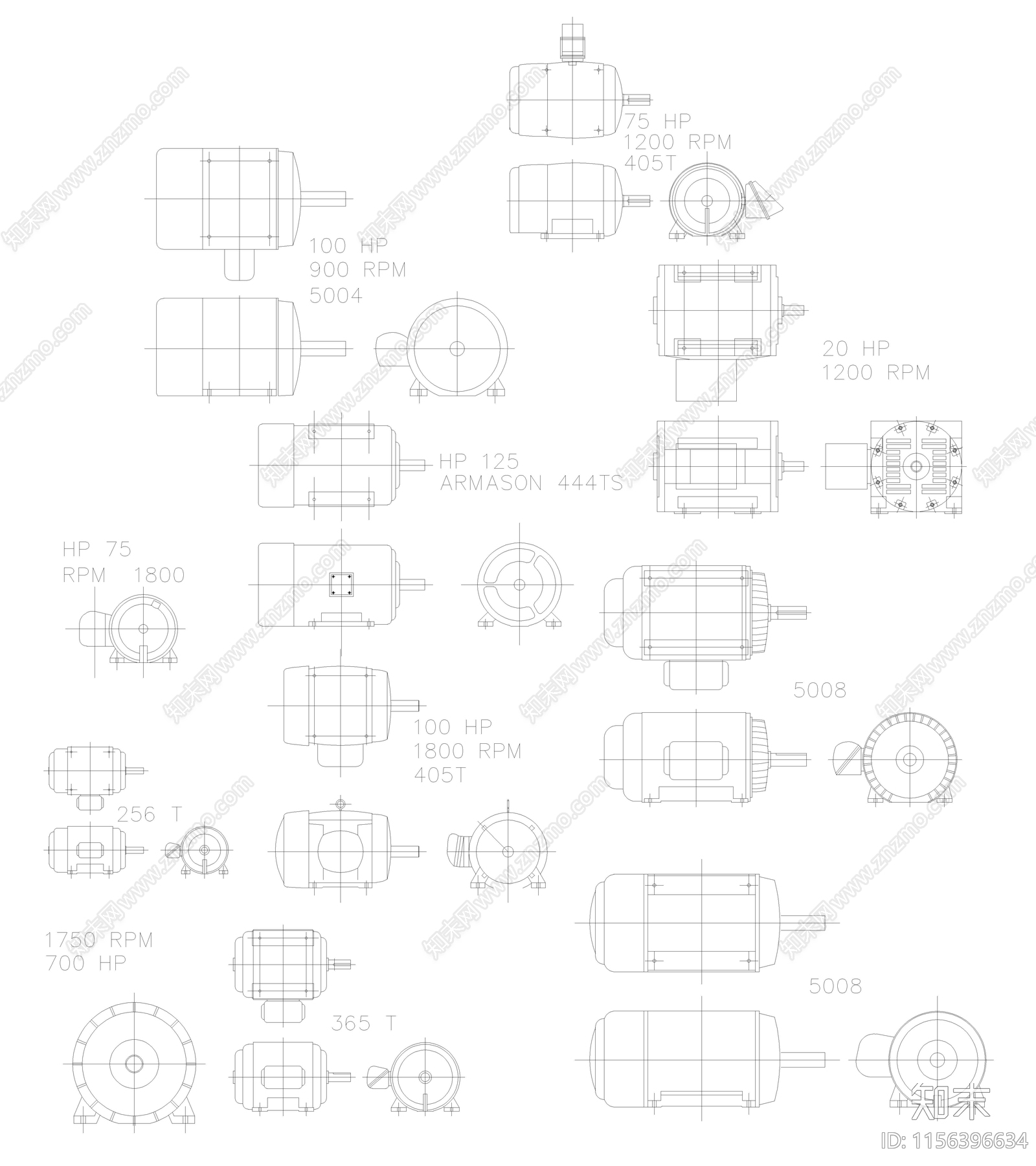 电机图纸cad施工图下载【ID:1156396634】
