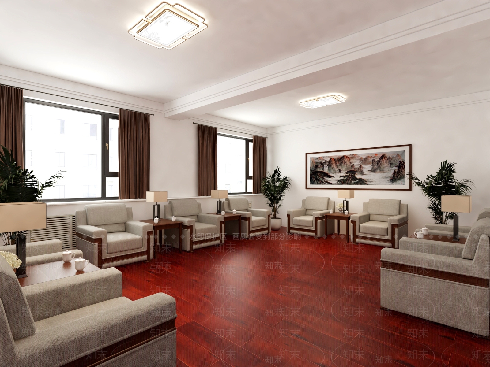 现代接待室3D模型下载【ID:1156396826】