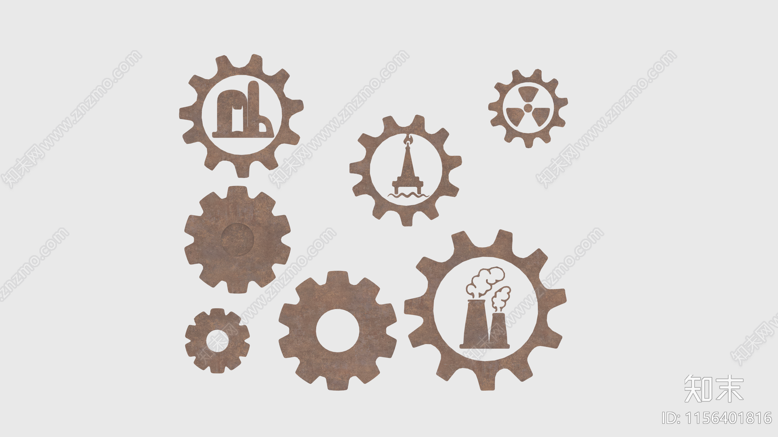 现代耐候钢齿轮剪影SU模型下载【ID:1156401816】