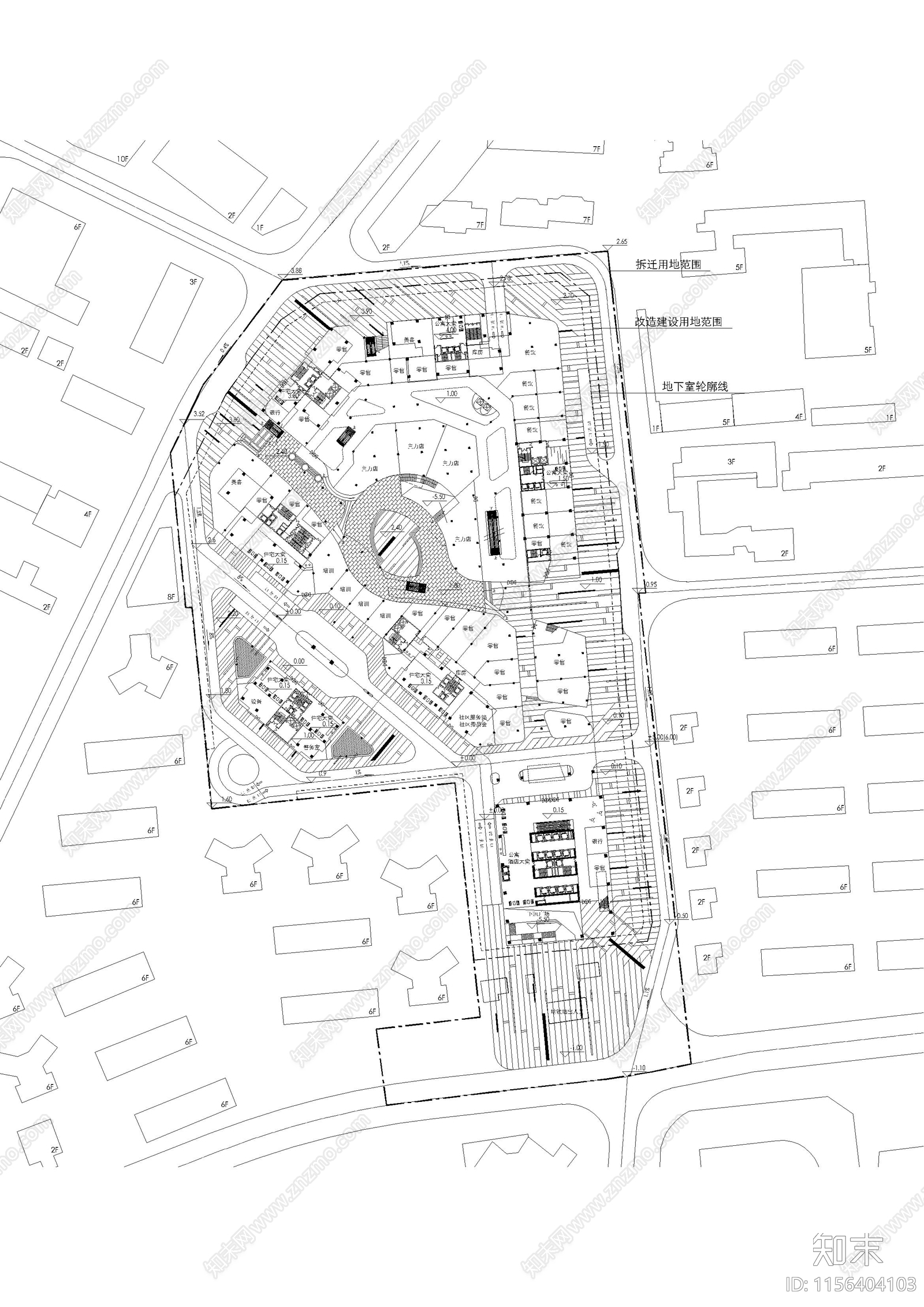 深圳某商业地块规划及建筑单体设计方案cad施工图下载【ID:1156404103】