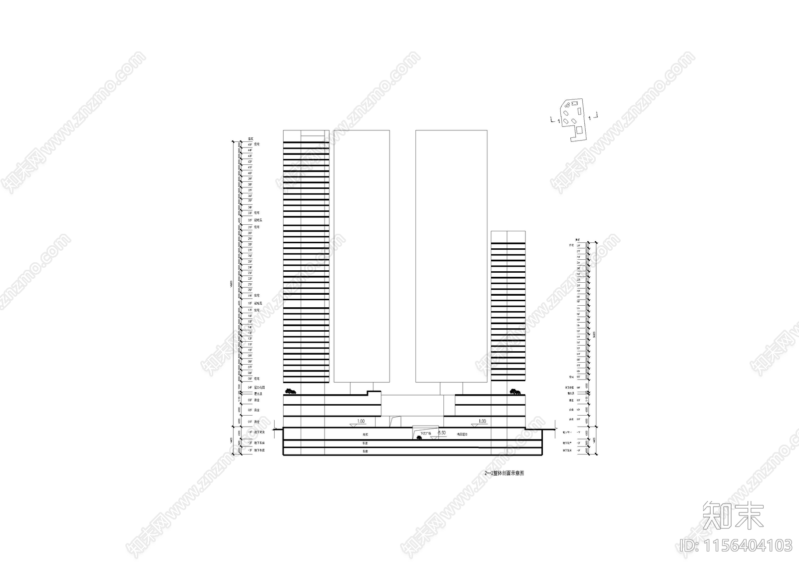 深圳某商业地块规划及建筑单体设计方案cad施工图下载【ID:1156404103】