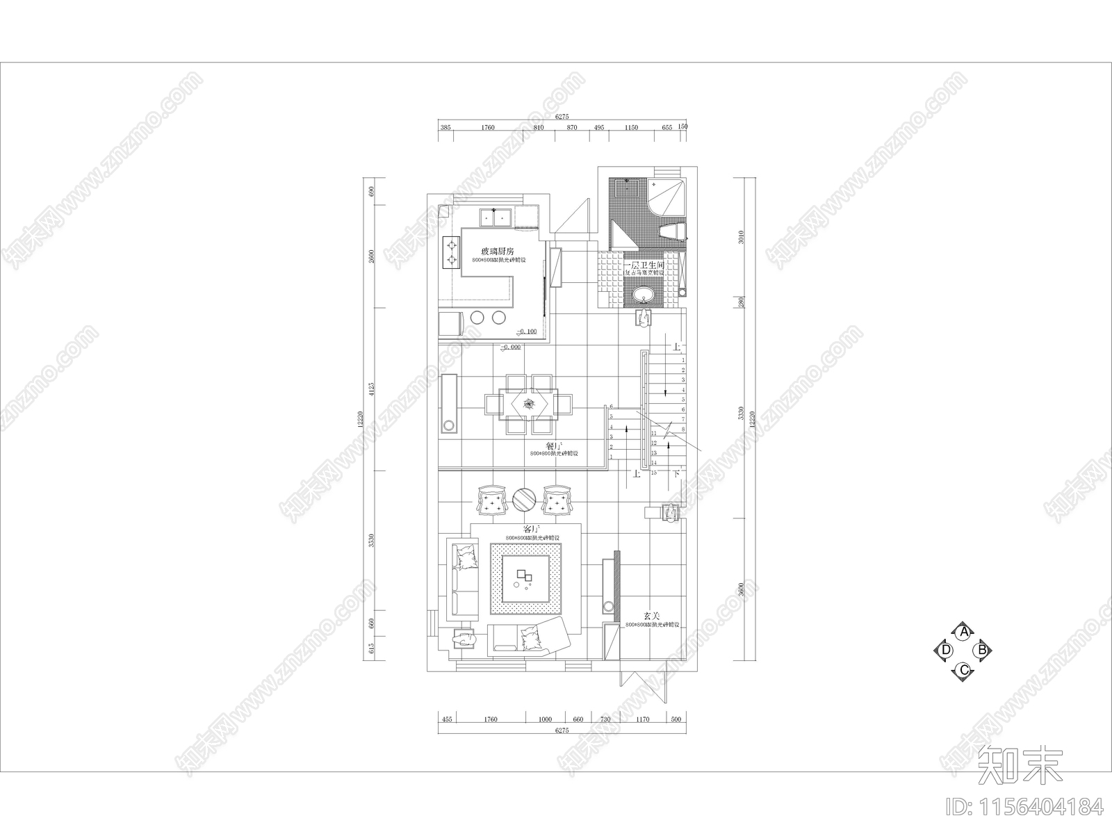 现代家装别墅大宅样板间cad施工图下载【ID:1156404184】