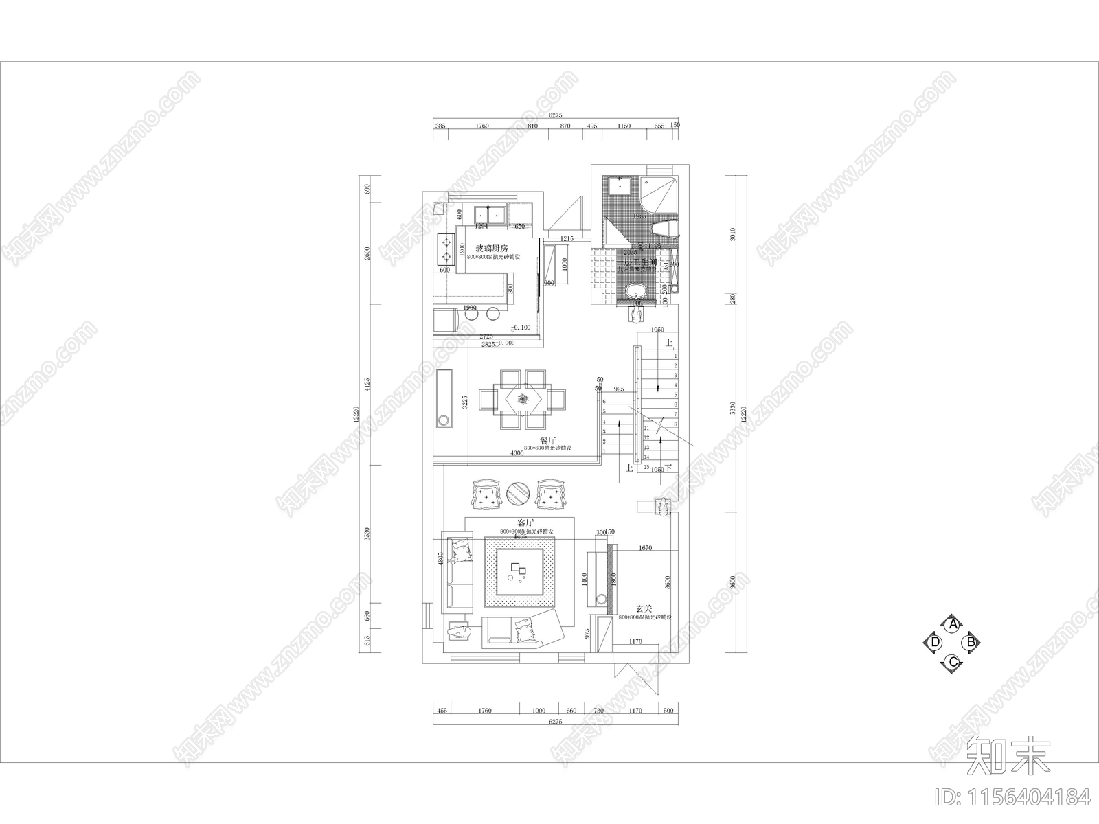 现代家装别墅大宅样板间cad施工图下载【ID:1156404184】