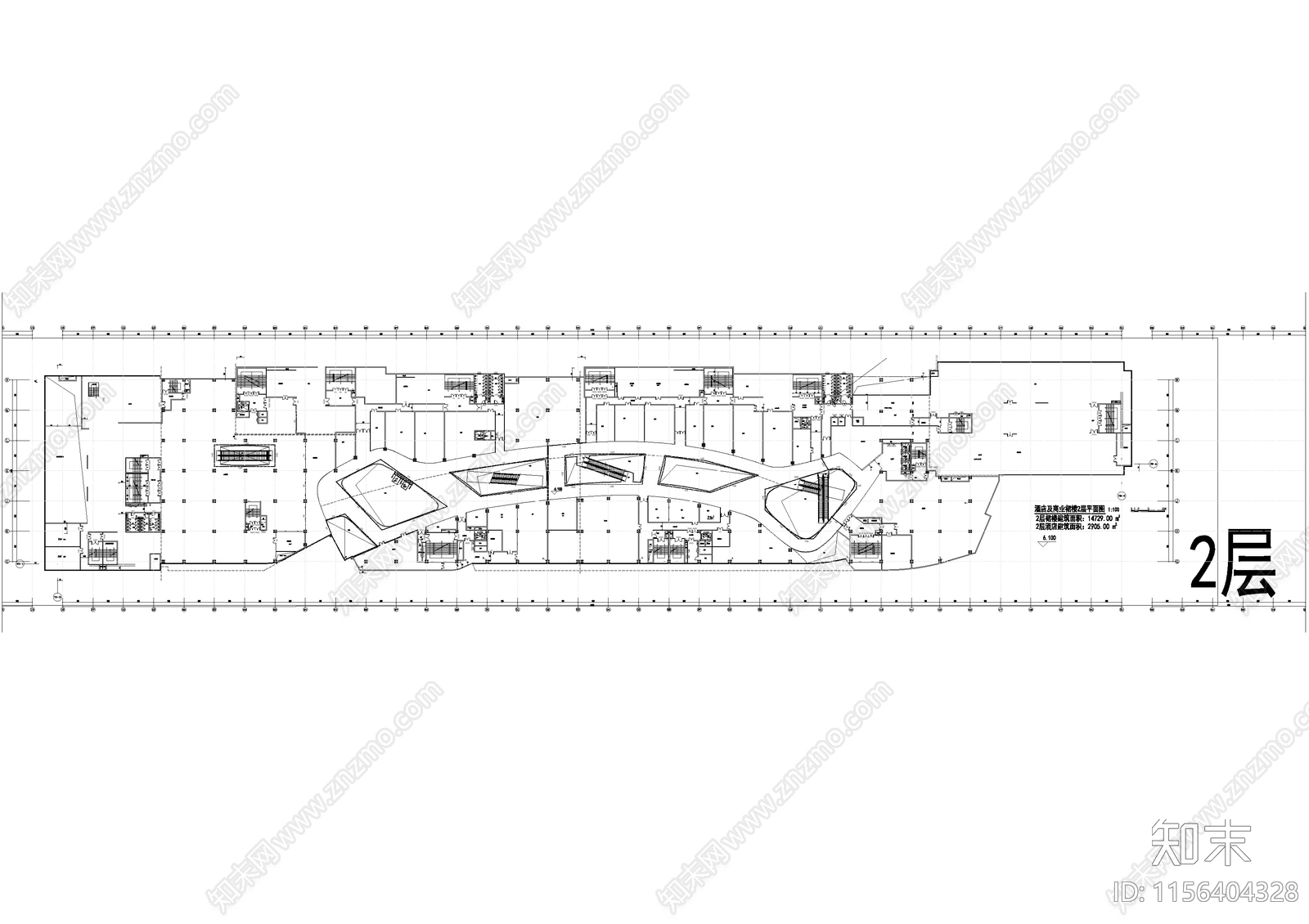 成都誉峰商务区cad施工图下载【ID:1156404328】