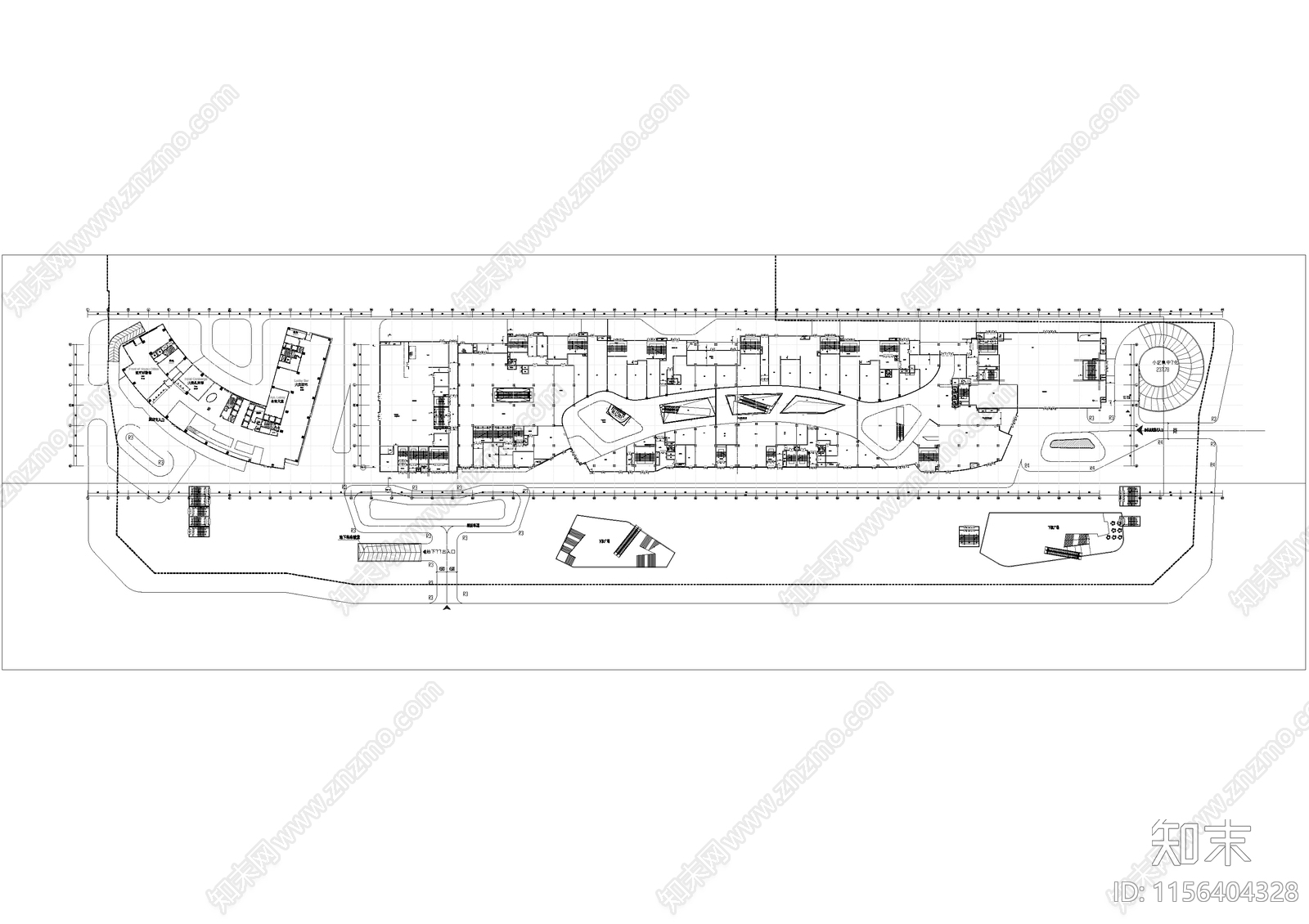 成都誉峰商务区cad施工图下载【ID:1156404328】