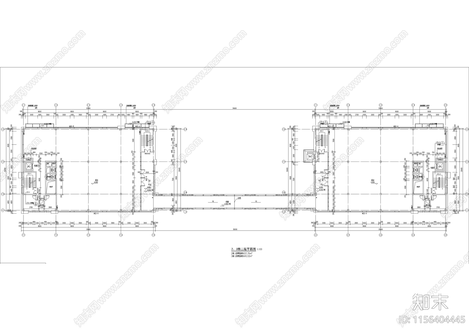 大型商业街建筑cad施工图下载【ID:1156404445】