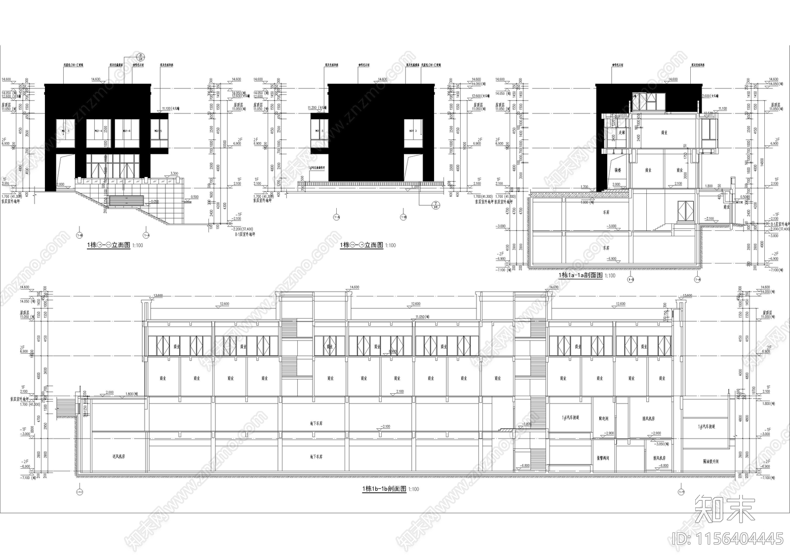 大型商业街建筑cad施工图下载【ID:1156404445】