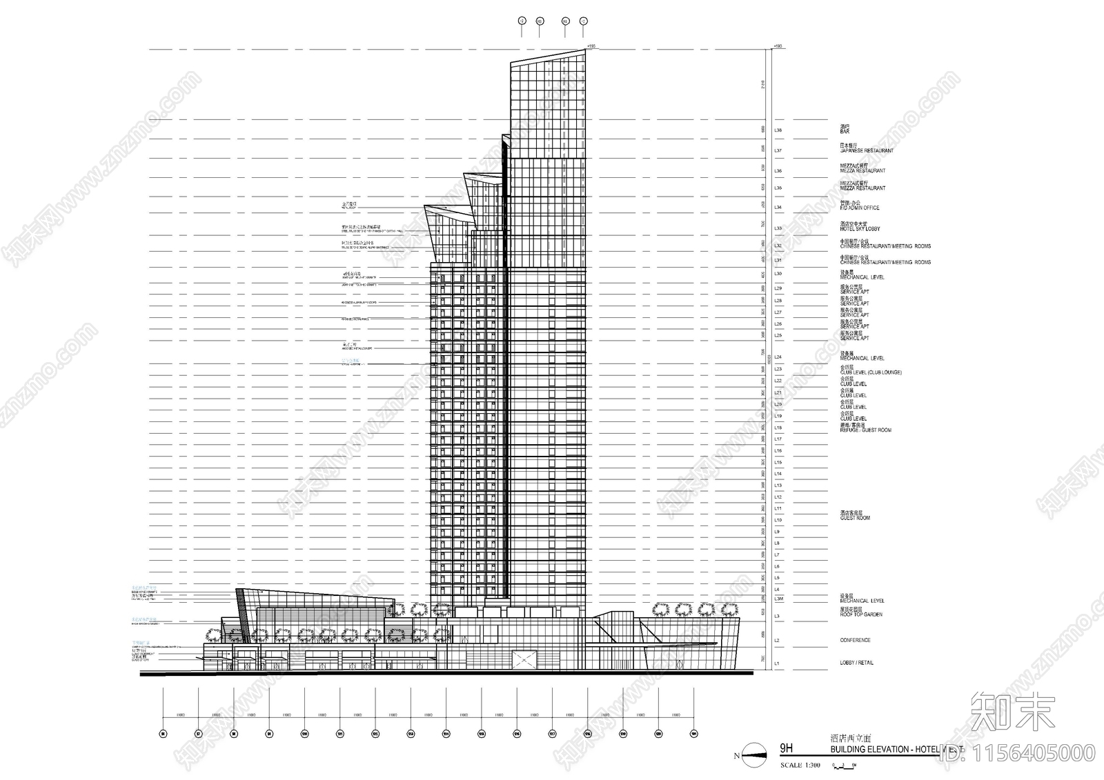 深圳市万象城商业综合体建筑cad施工图下载【ID:1156405000】