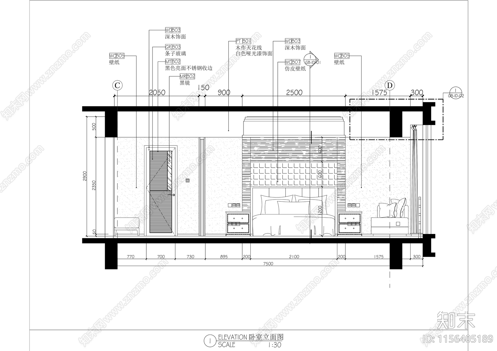 现代风格星级酒店豪华家庭套间室内精装修cad施工图下载【ID:1156405189】