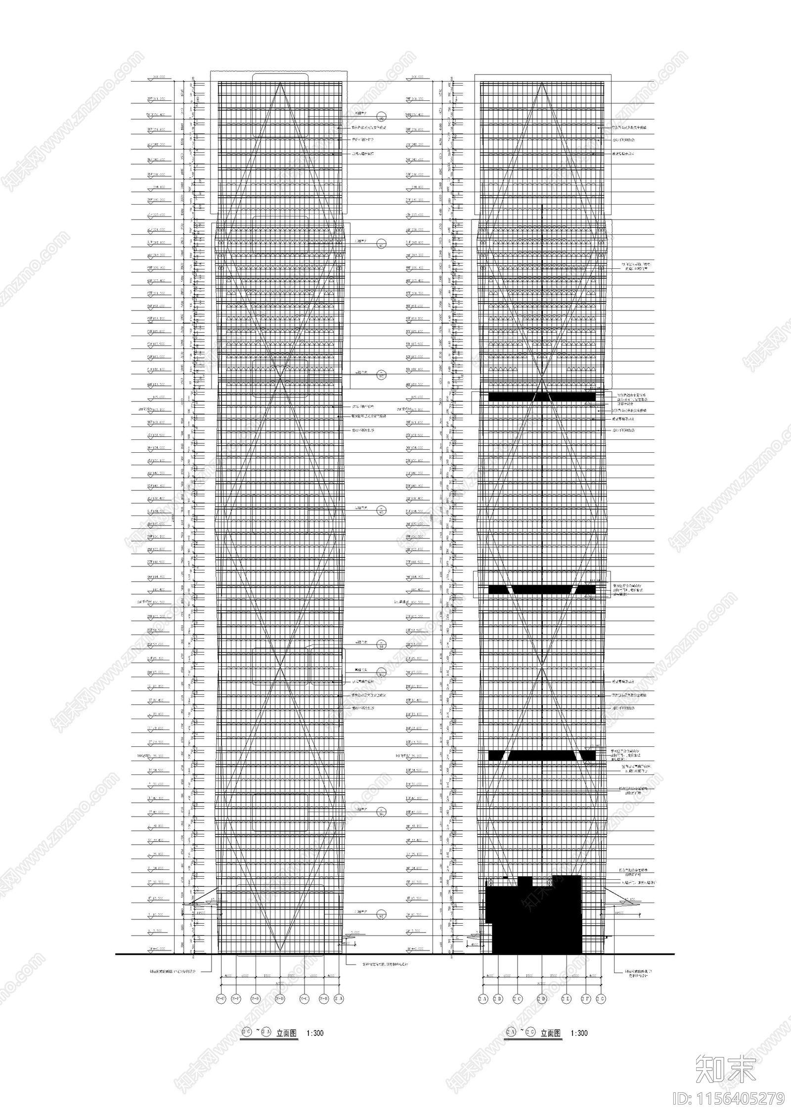 卓越皇岗世纪中心商业综合体cad施工图下载【ID:1156405279】