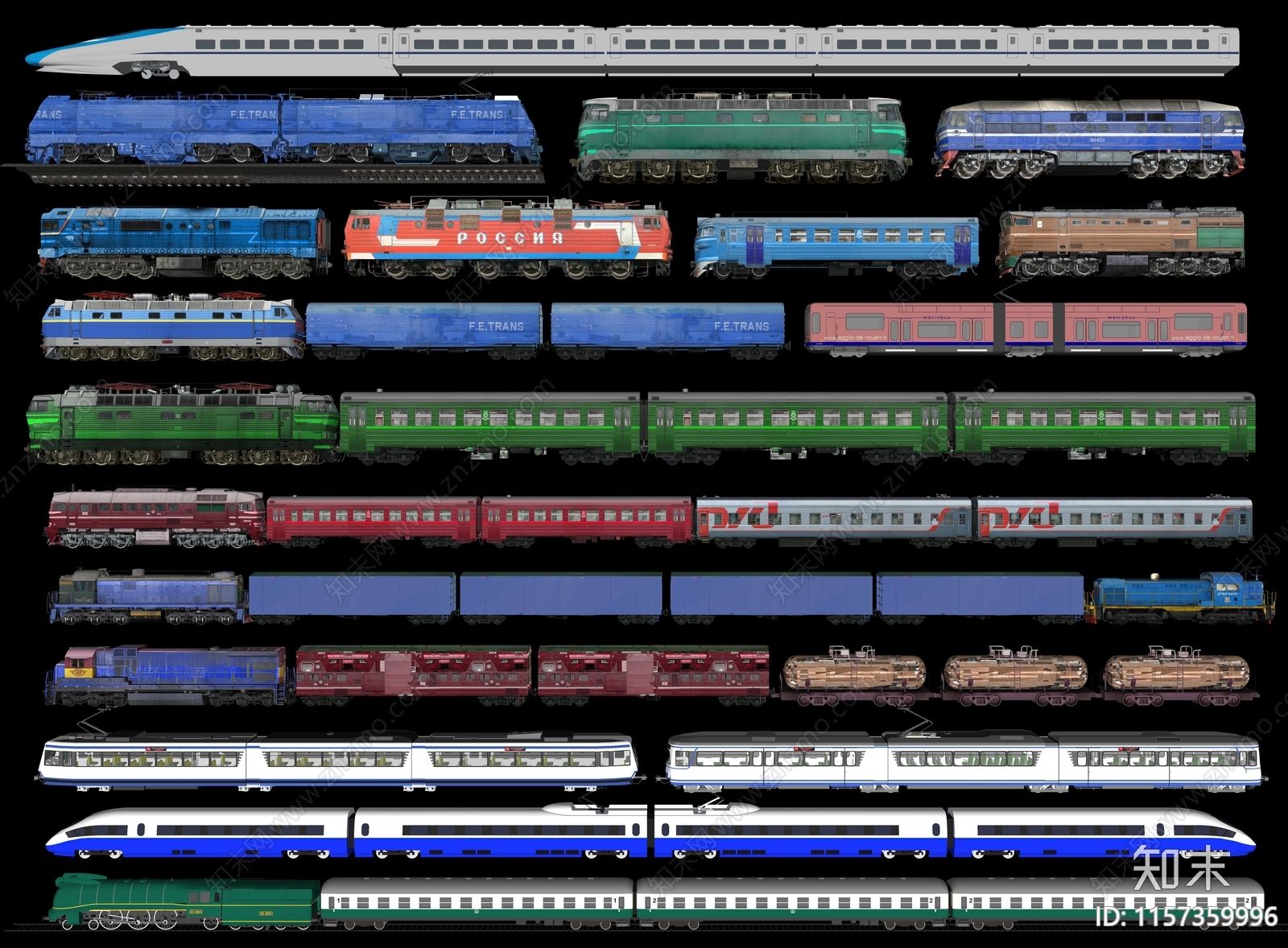 现代火车SU模型下载【ID:1157359996】