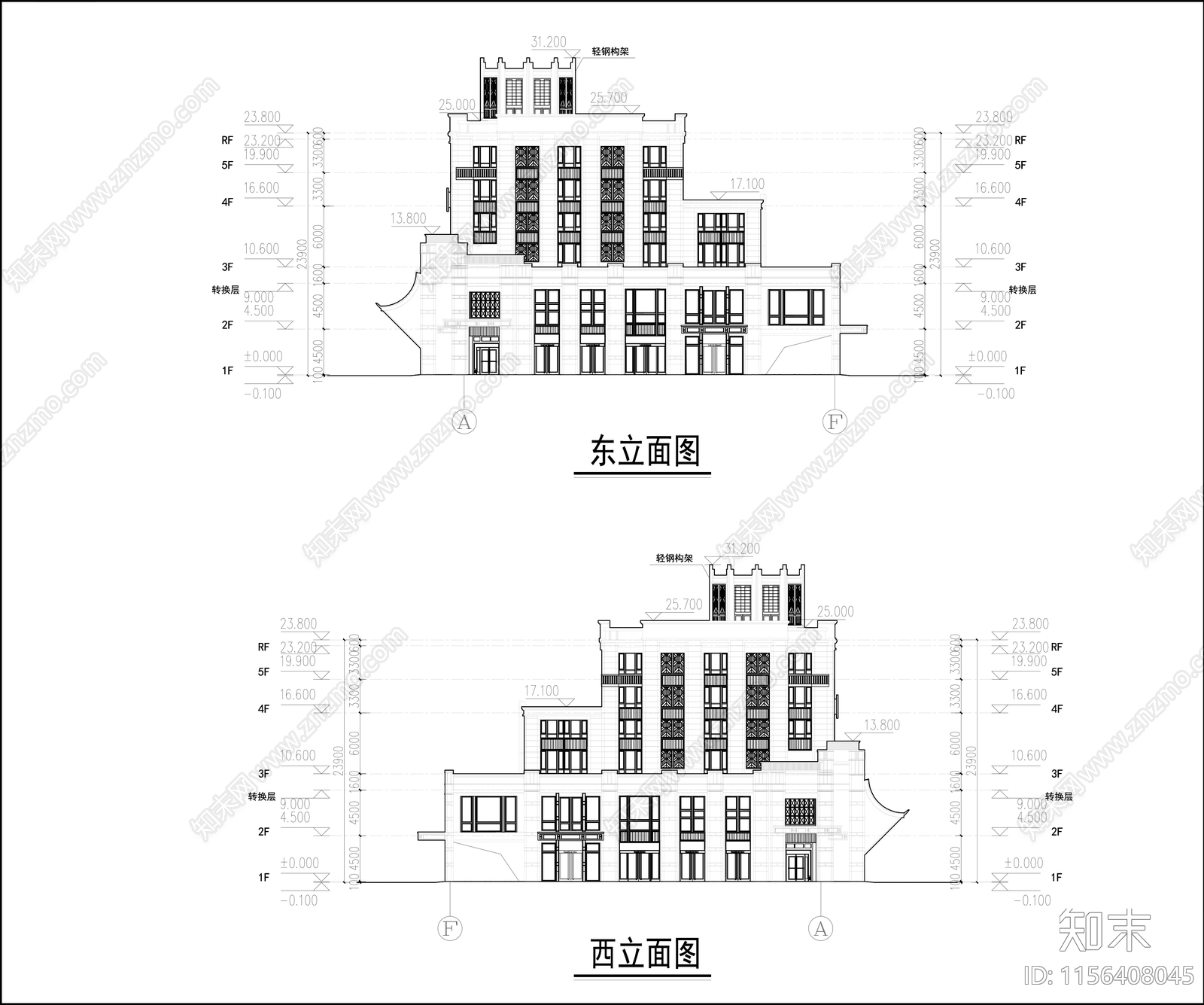 住宅配套多层商业平面图cad施工图下载【ID:1156408045】