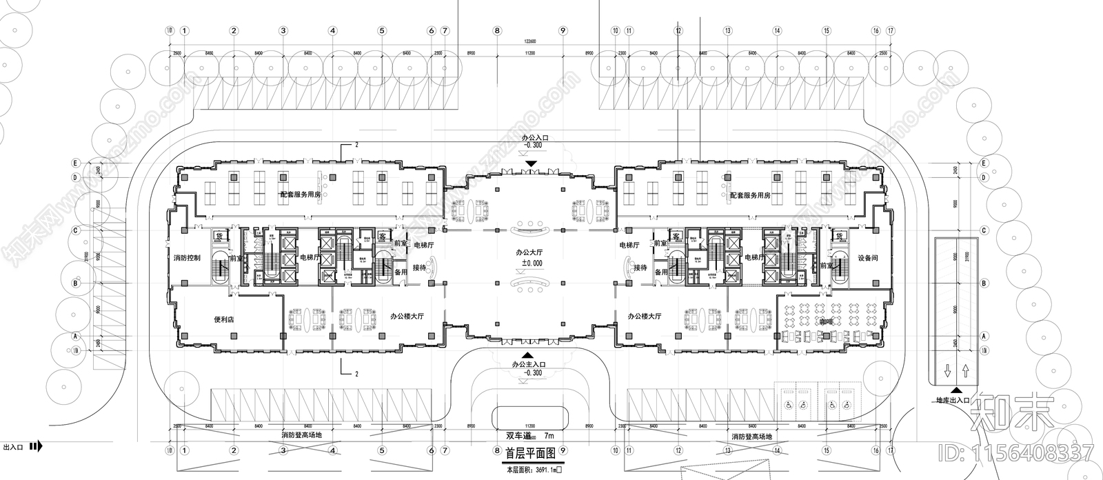 办公楼平面图施工图下载【ID:1156408337】