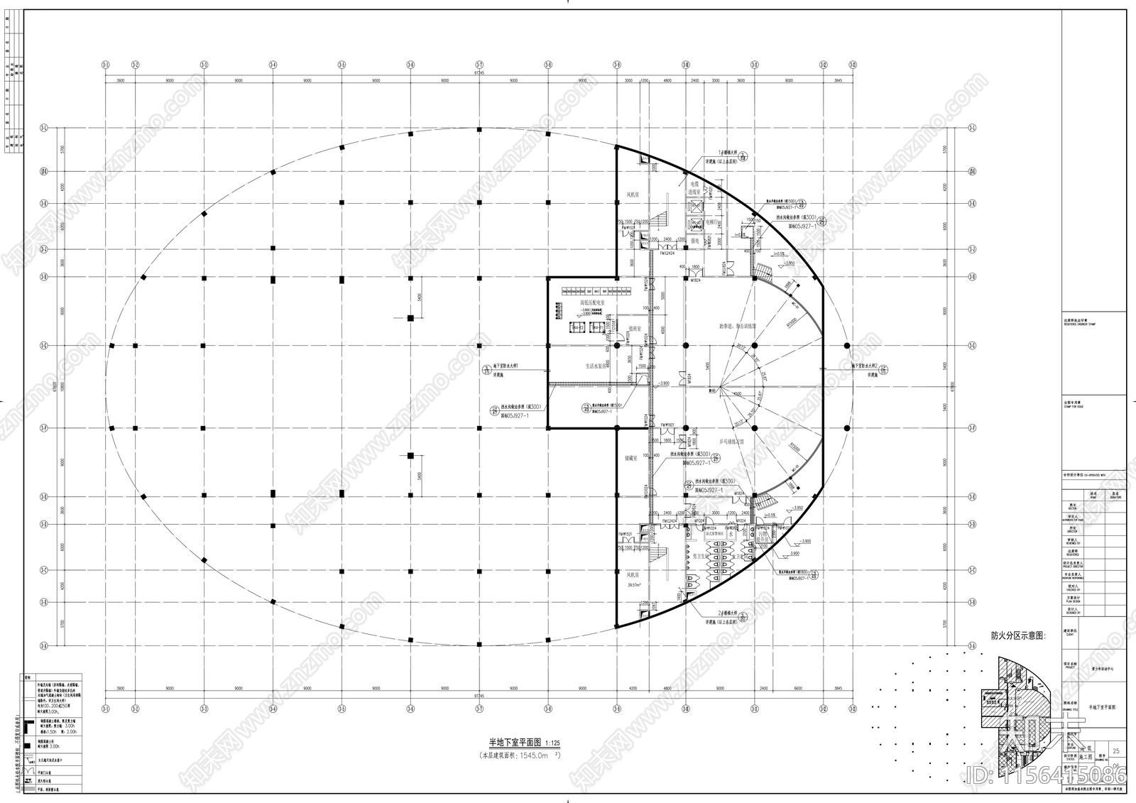 4层现代风格青少年活动中心建筑cad施工图下载【ID:1156415086】