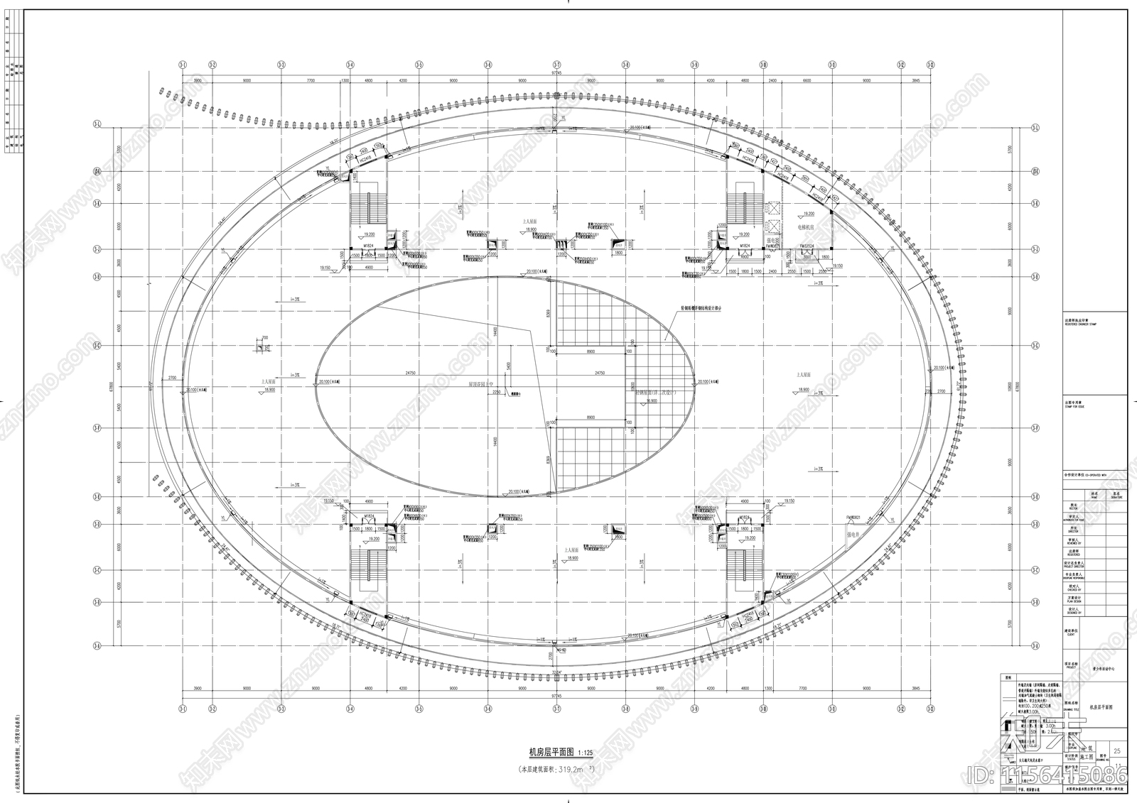 4层现代风格青少年活动中心建筑cad施工图下载【ID:1156415086】