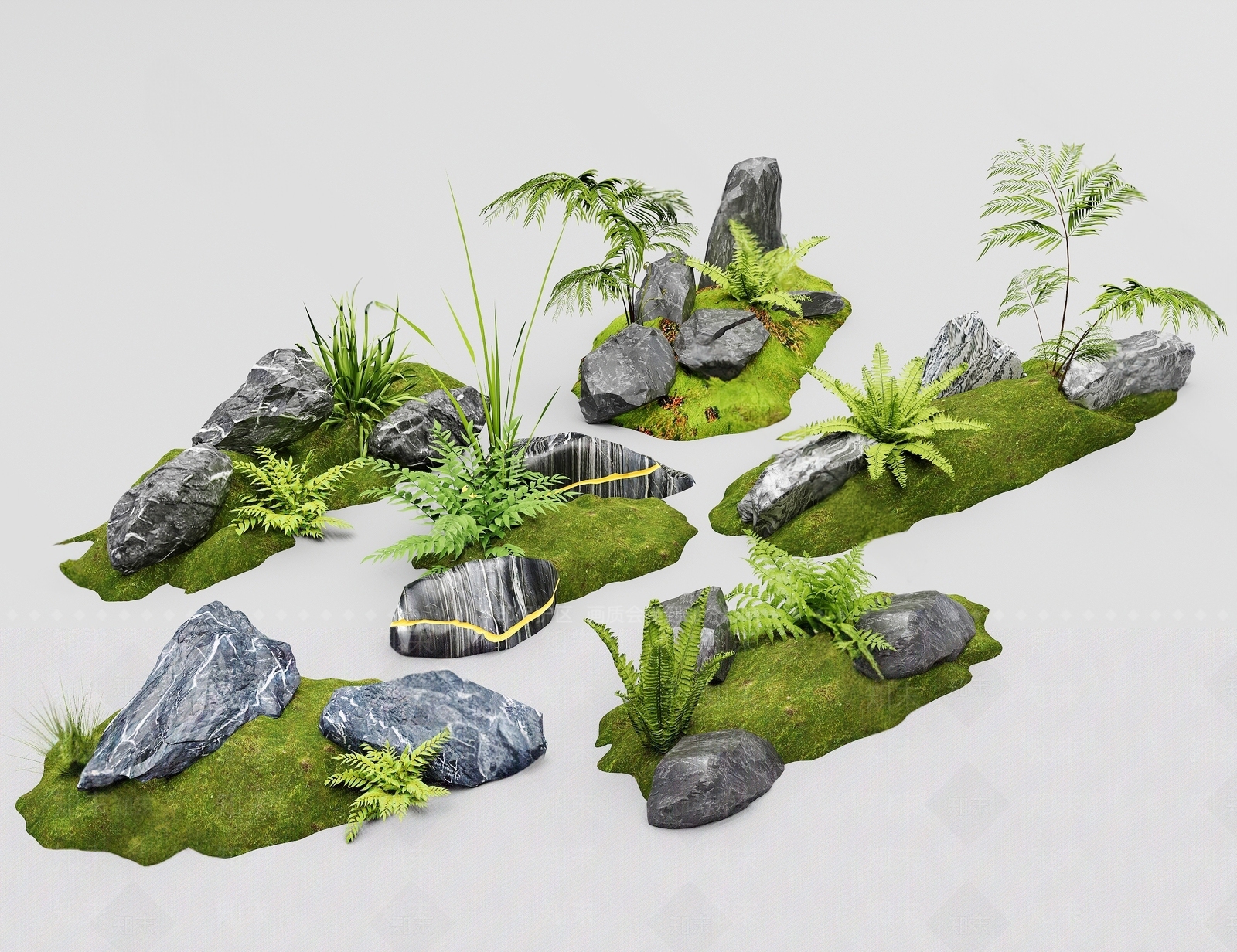 现代景观石头3D模型下载【ID:1156416848】