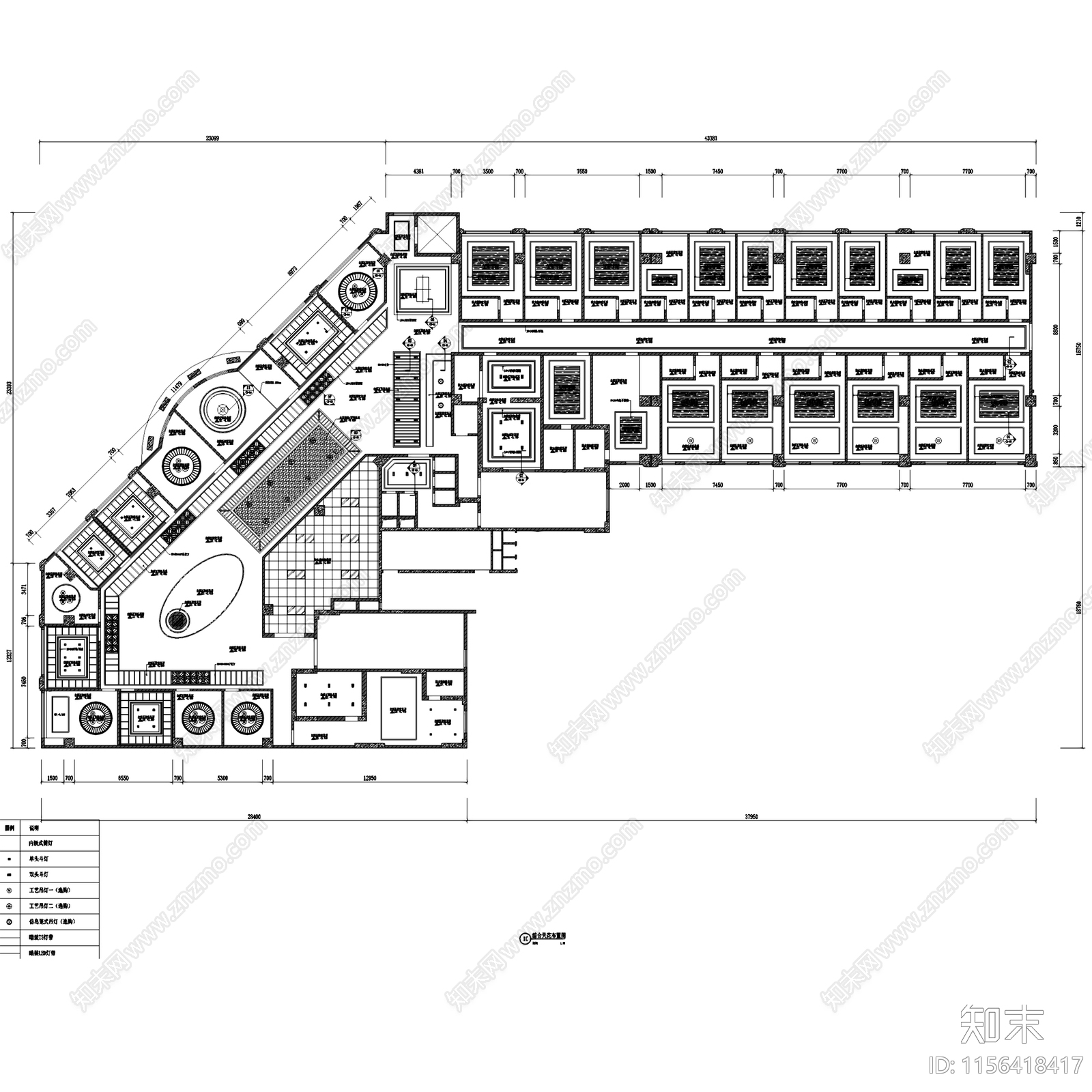 新中式单层茶室茶楼茶馆茶会所室内工装cad施工图下载【ID:1156418417】