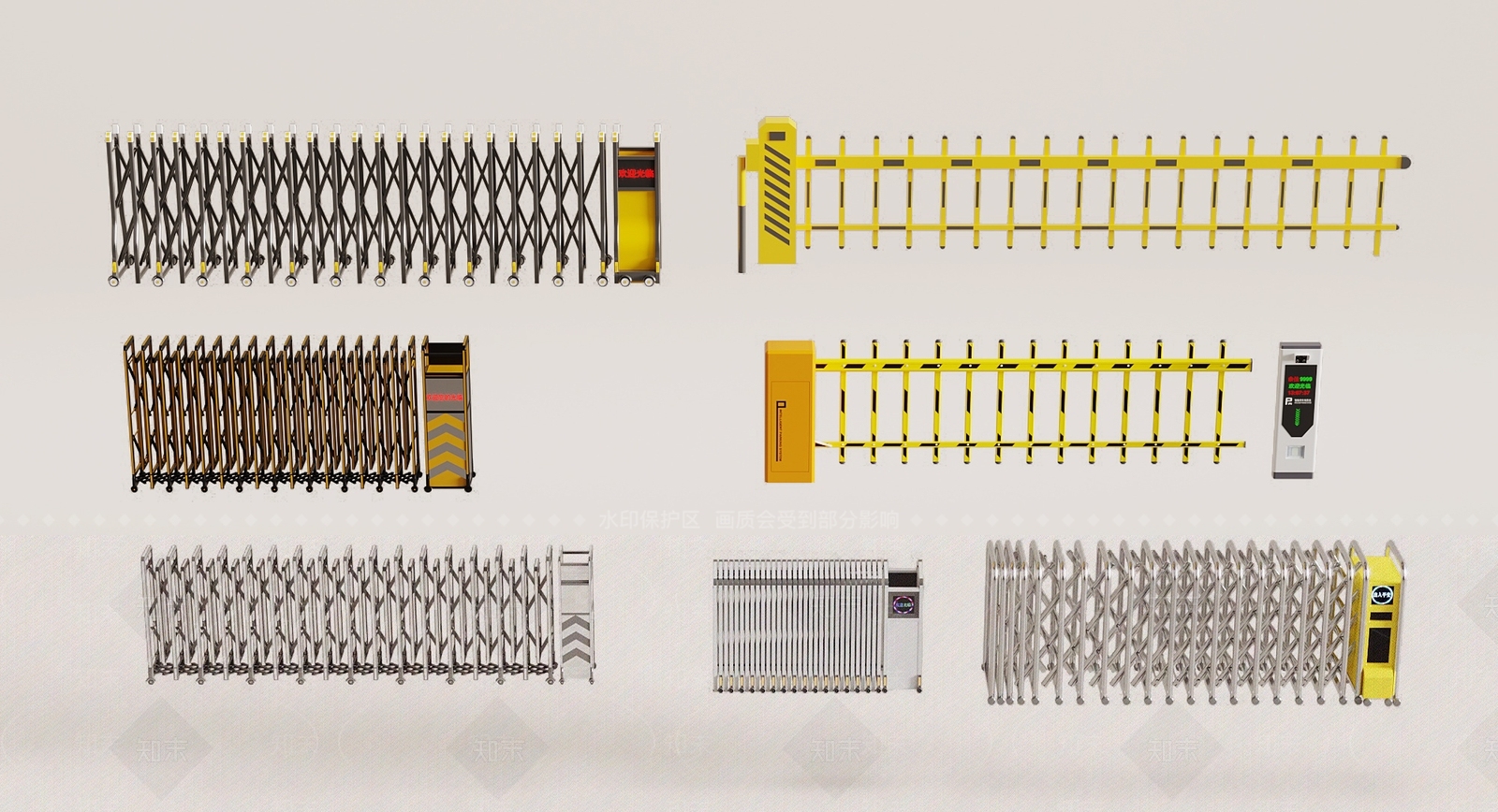 现代自动伸缩门3D模型下载【ID:1156420990】