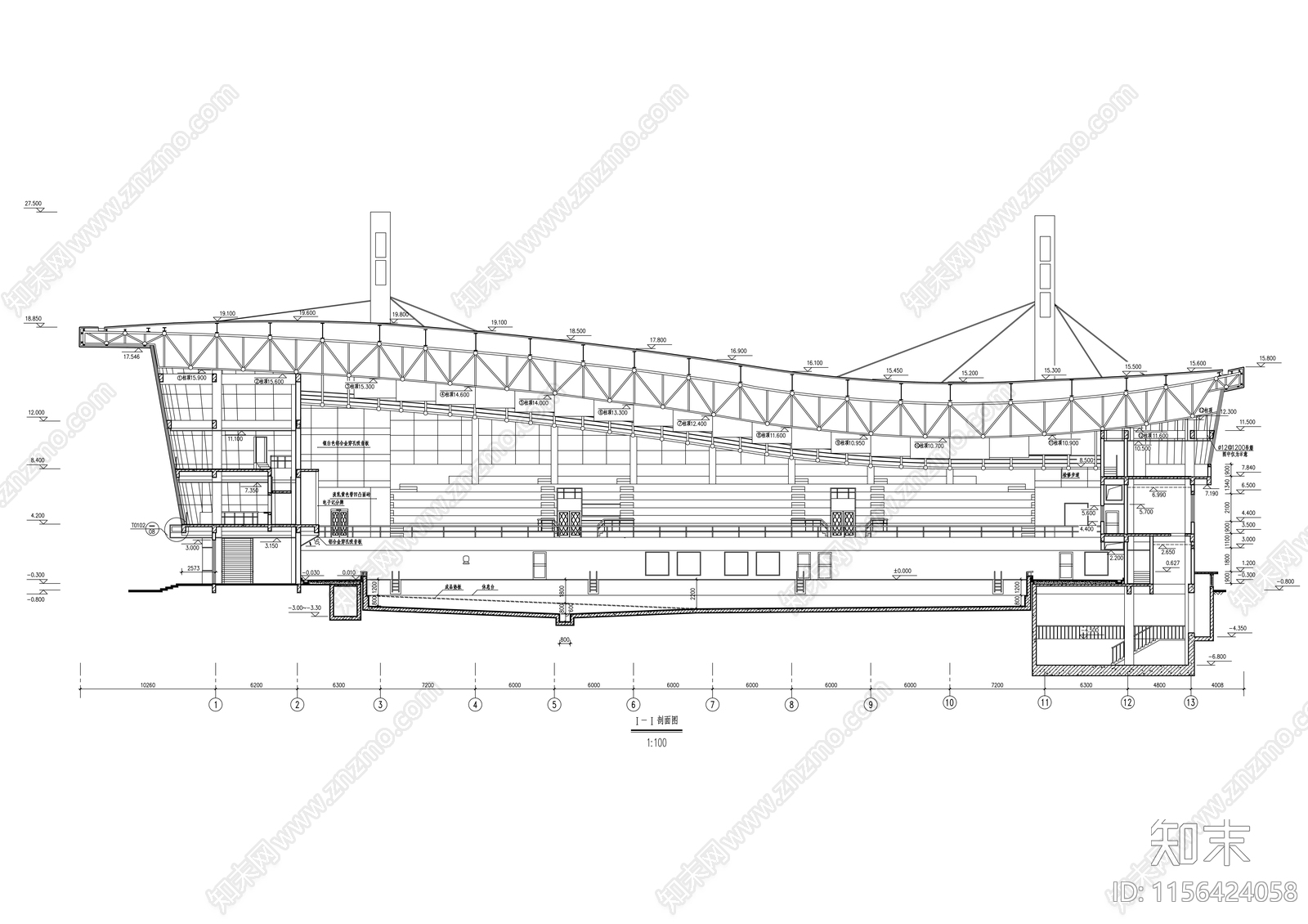 四层游泳馆建筑施工图下载【ID:1156424058】