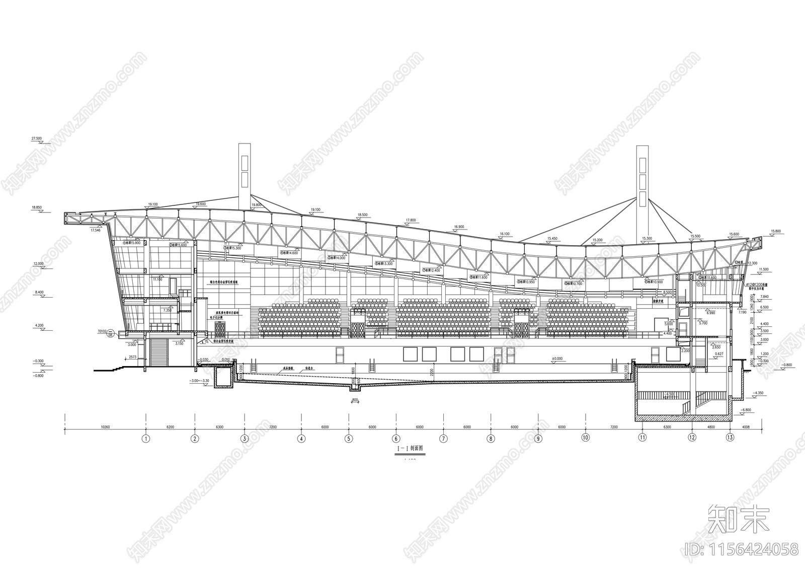 四层游泳馆建筑施工图下载【ID:1156424058】