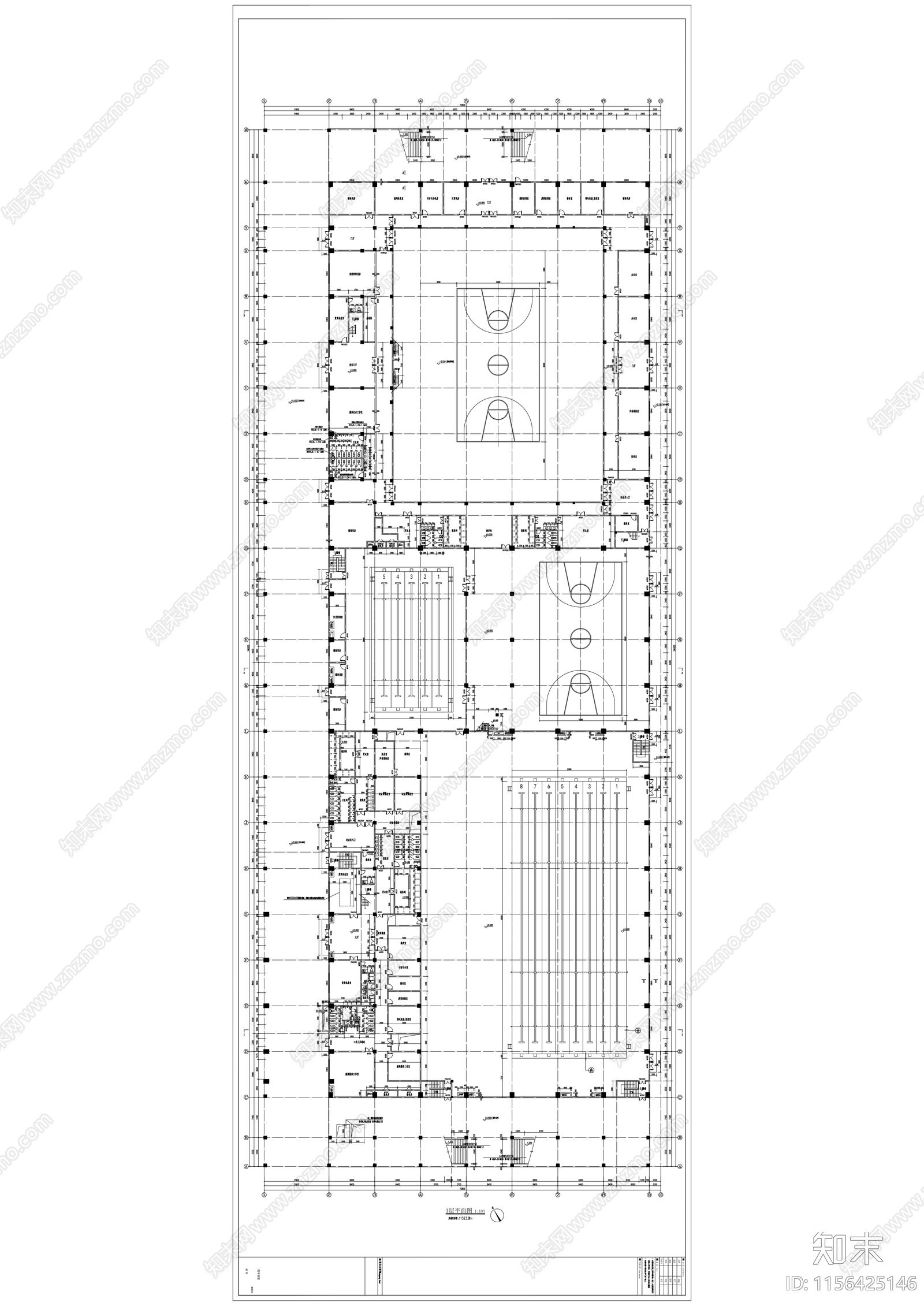 体育馆设计图纸施工图下载【ID:1156425146】