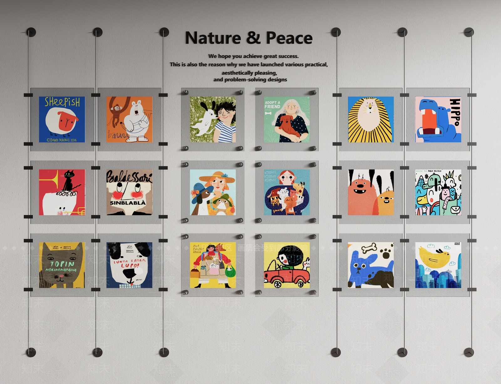 现代亚克力卡通装饰画SU模型下载【ID:1156425538】