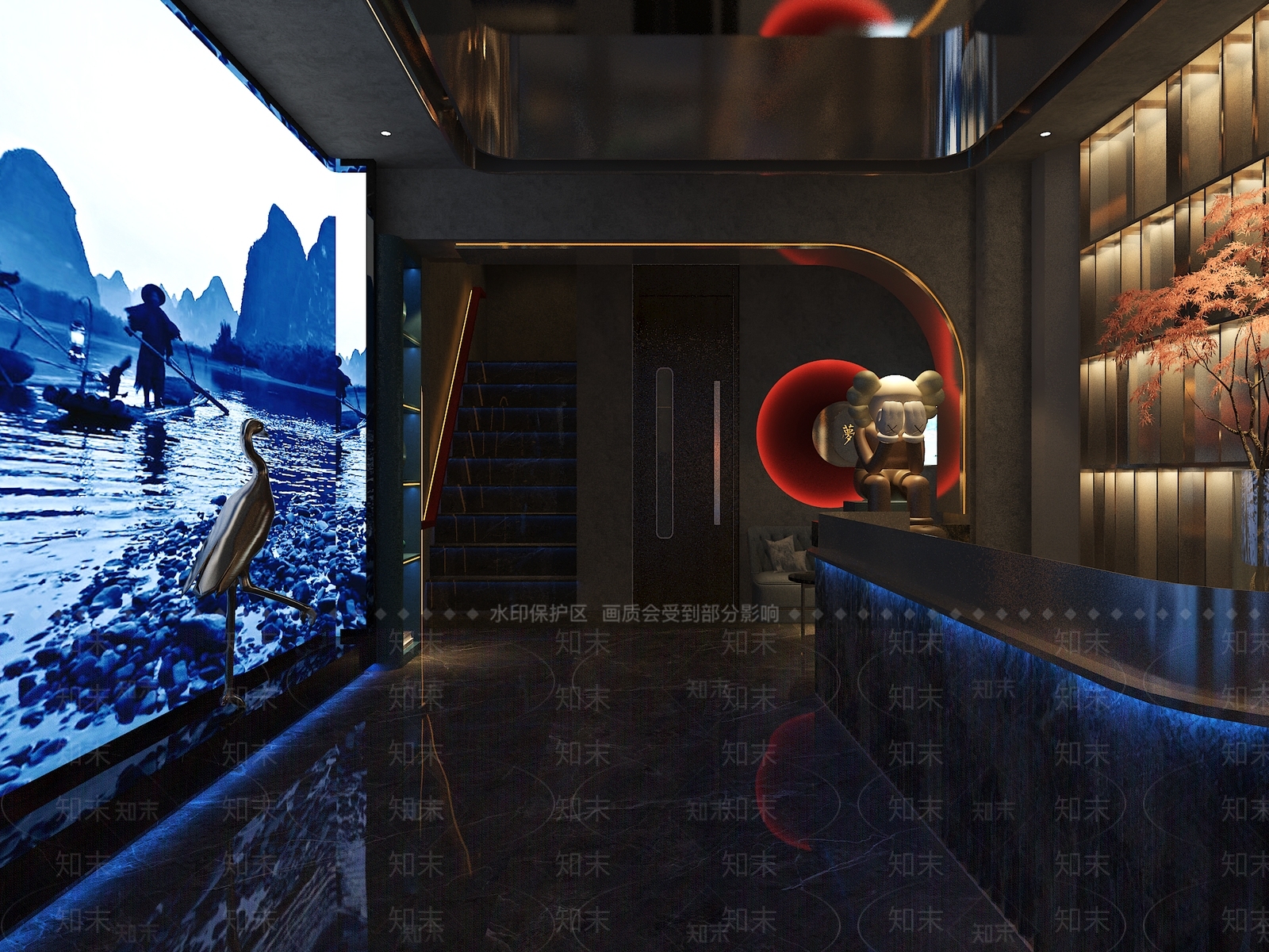 现代足浴前台3D模型下载【ID:1156435222】