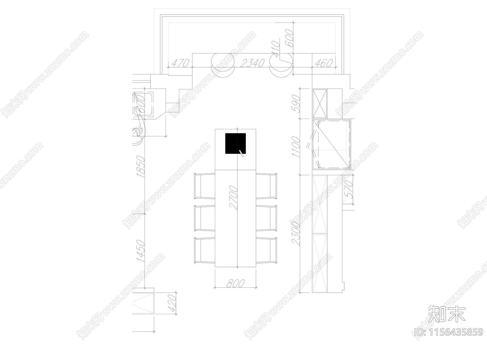 家居餐厅cad施工图下载【ID:1156435859】