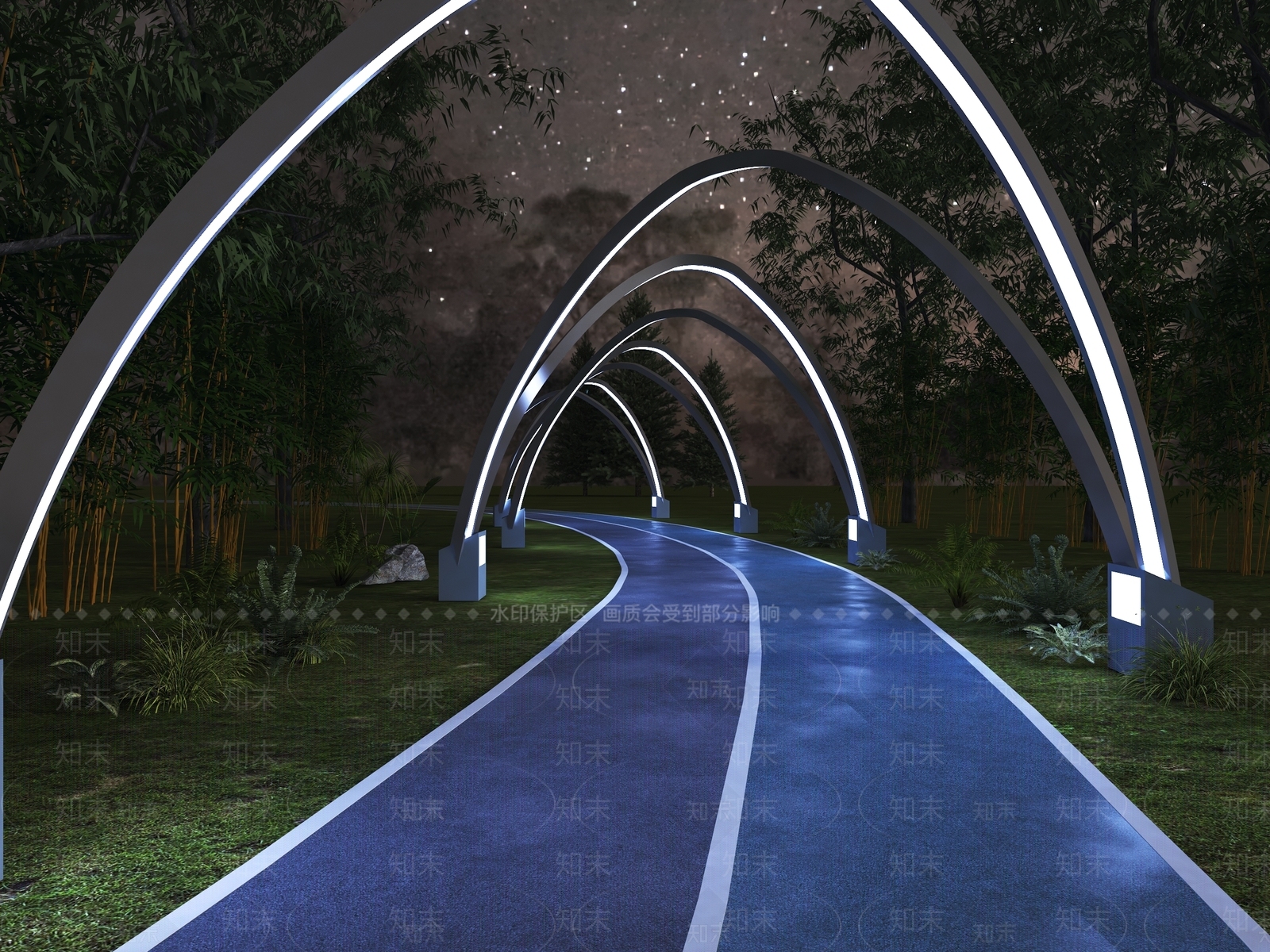 现代廊架3D模型下载【ID:1156438583】