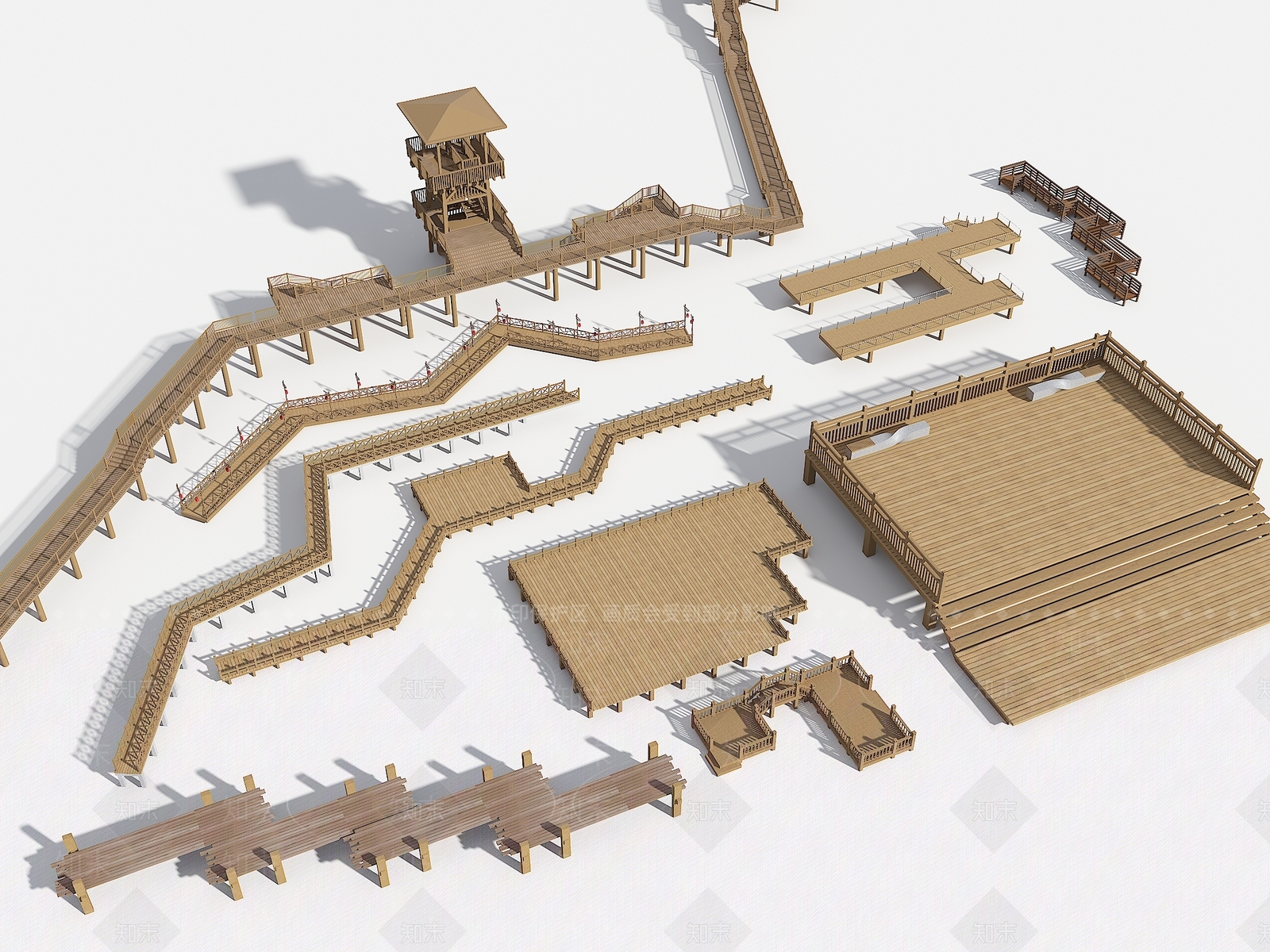 现代木平台3D模型下载【ID:1156440361】