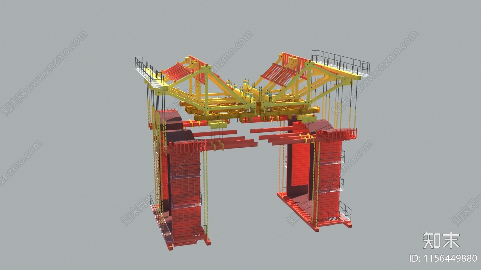 现代悬浇挂篮3D模型下载【ID:1156449880】